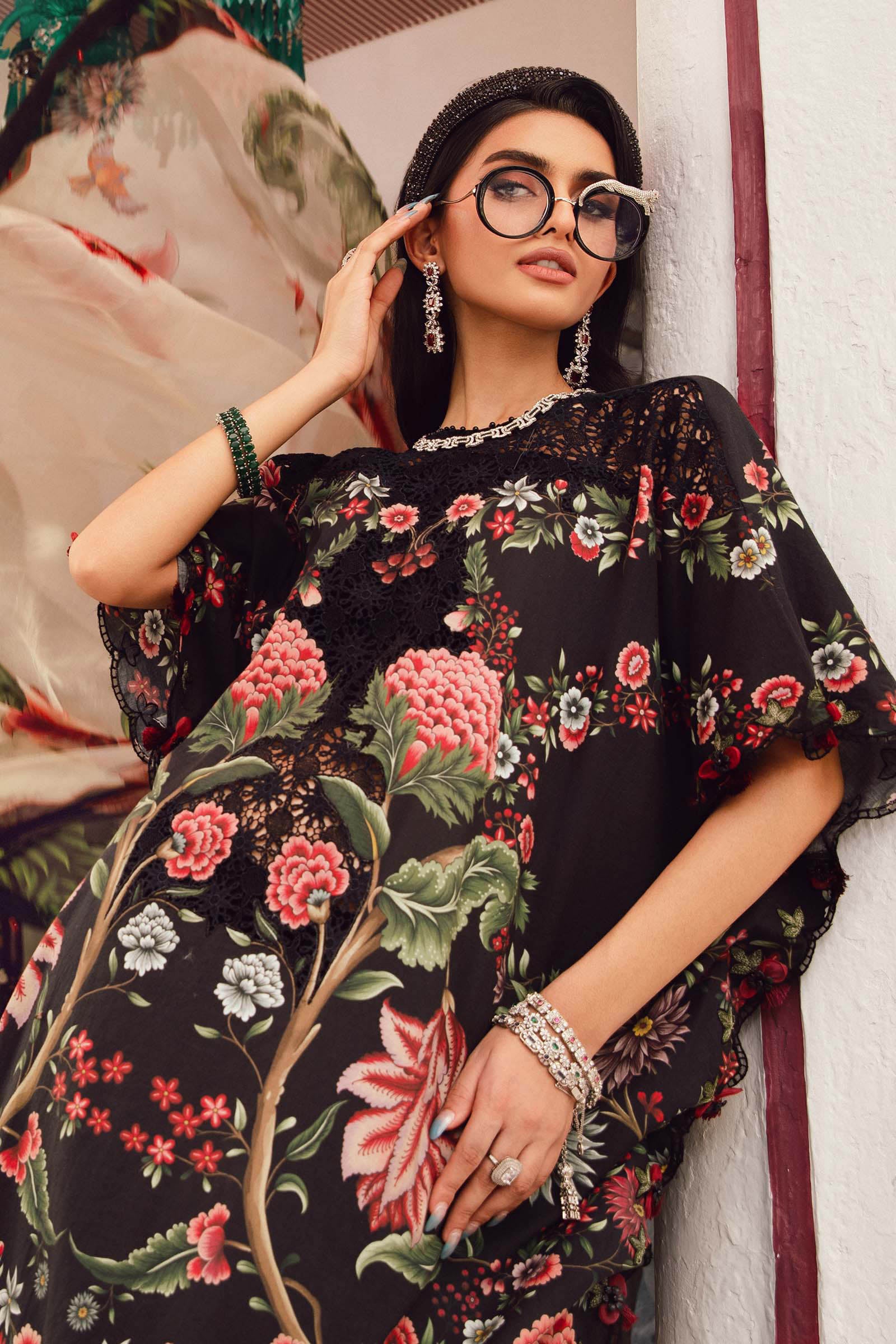3 Piece Unstitched Embroidered Cambric Suit | MPT-2709-B