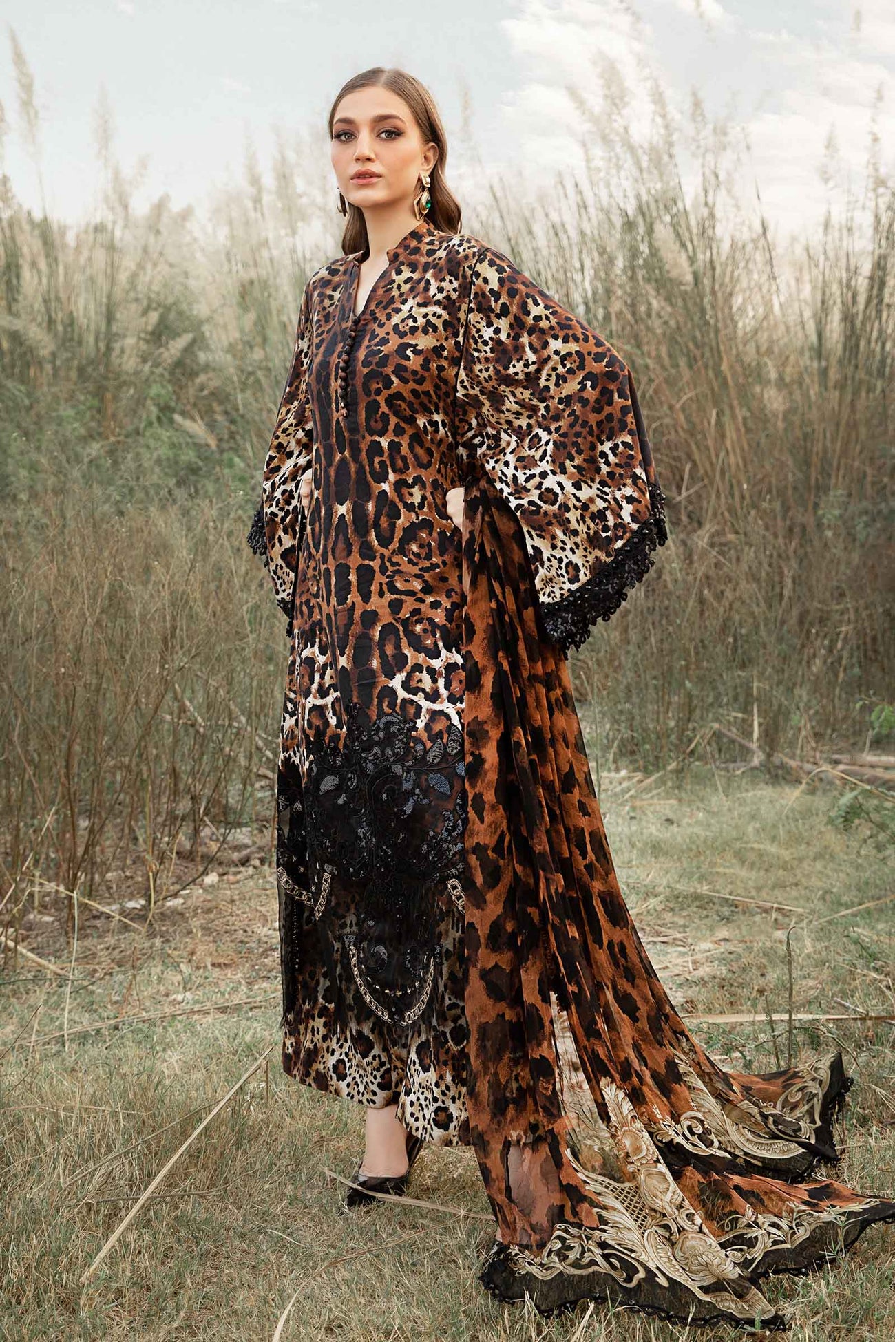 3 Piece Unstitched Printed Linen Suit | MPT-2409-B