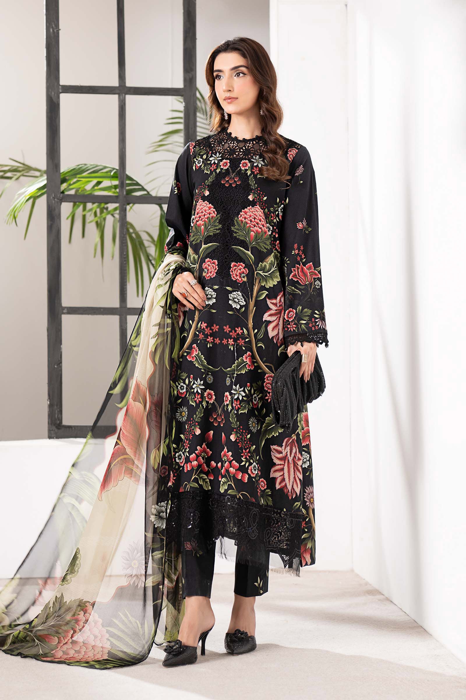 3 Piece Embroidered Cambric Suit