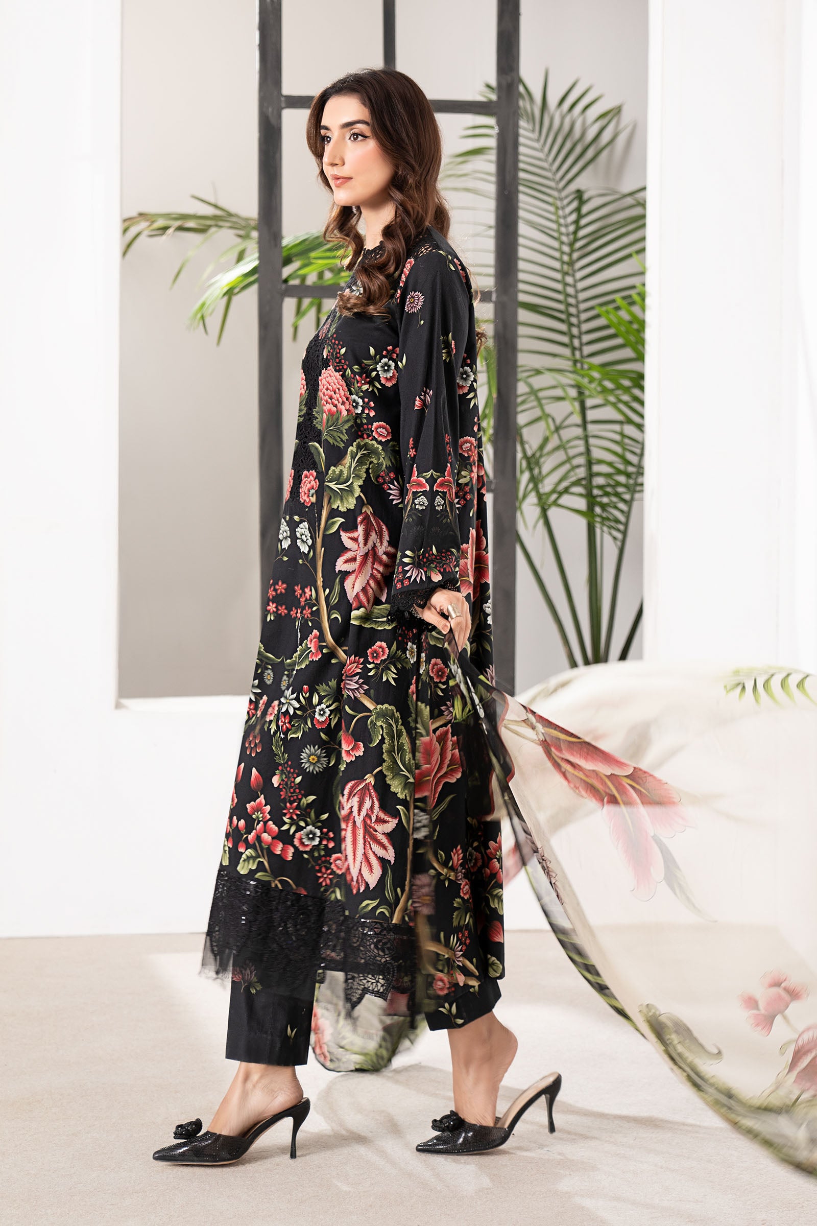 3 Piece Embroidered Cambric Suit