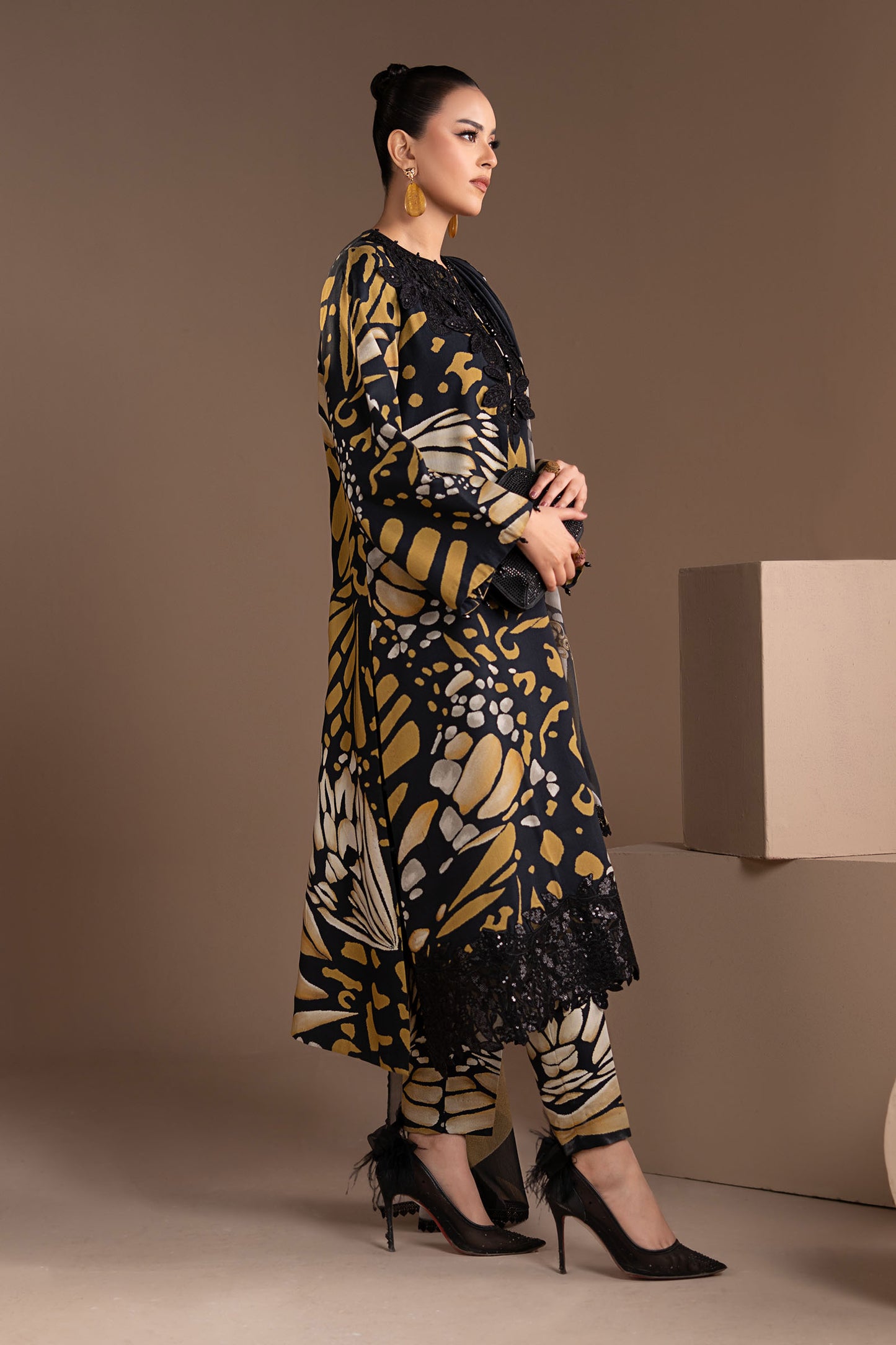 3 Piece Embroidered Linen Suit