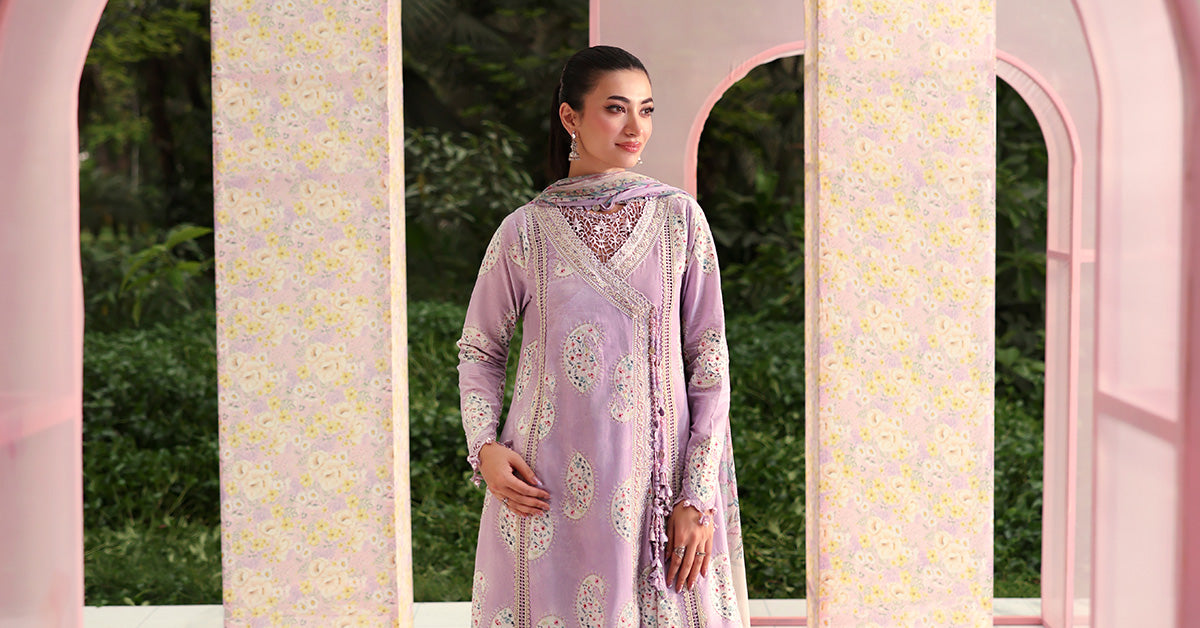 3 Piece Unstitched Embroidered Lawn Suit