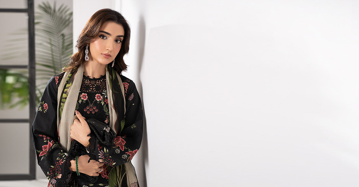 3 Piece Embroidered Cambric Suit