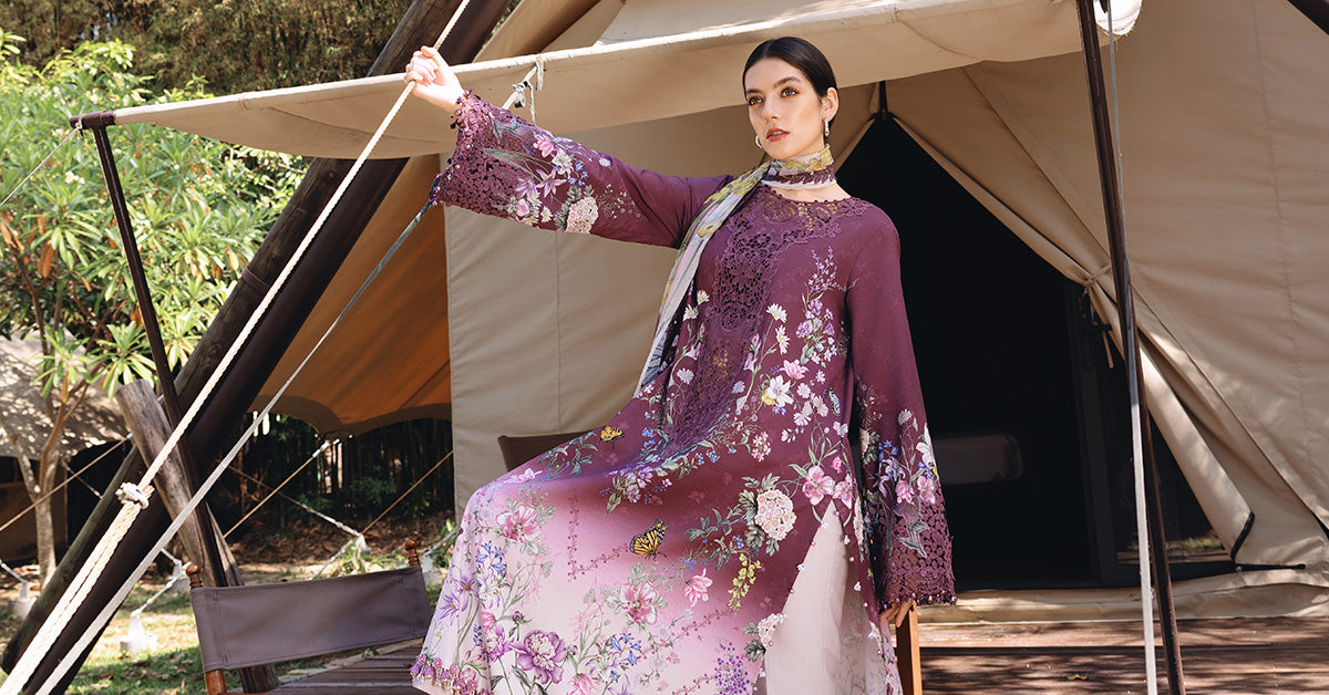 3 Piece Unstitched Embroidered Lawn Suit