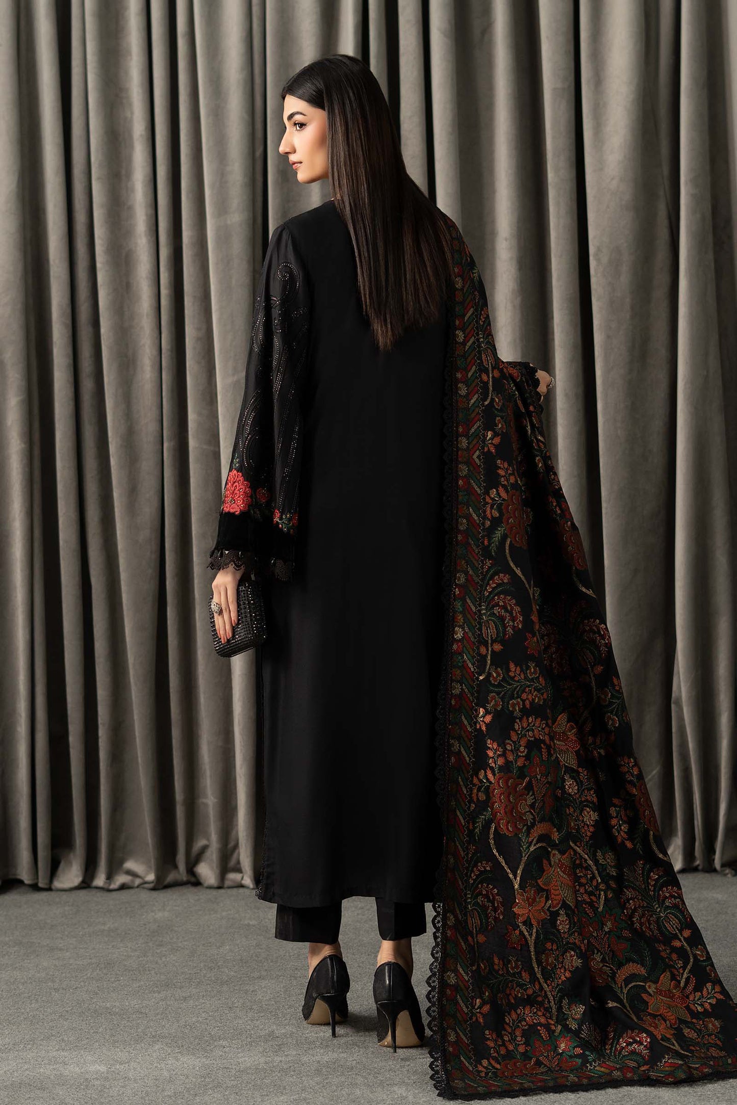 3 Piece Embroidered Linen Suit