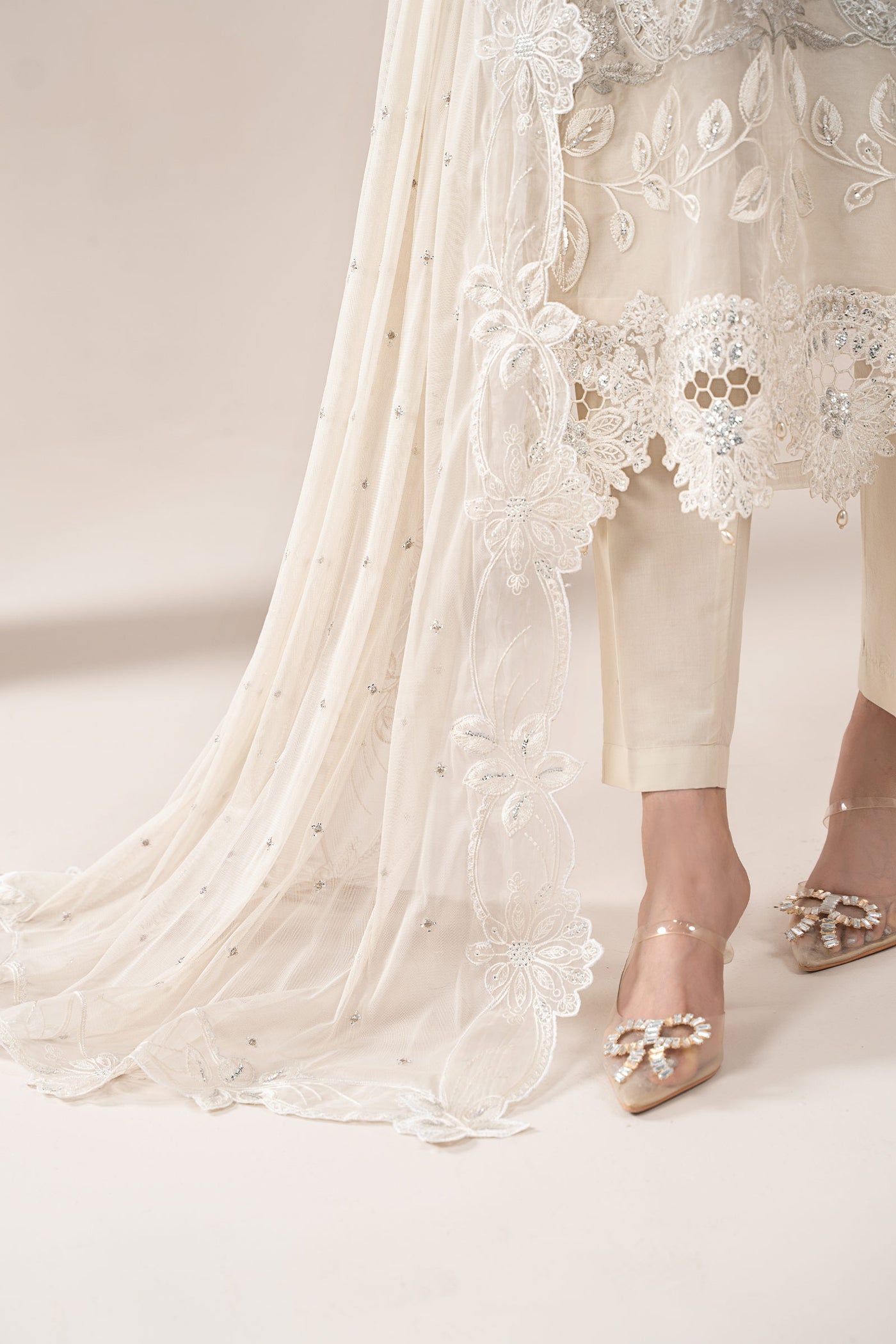 3 Piece Embroidered Organza Suit | ELS-25-09