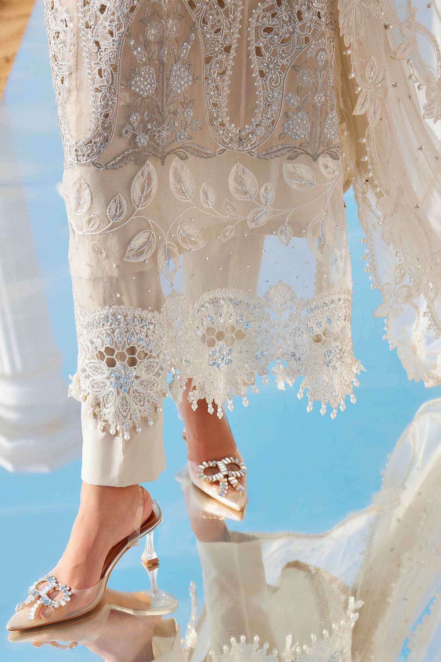 3 Piece Unstitched Embroidered Organza Suit | EID LAWN-25-09