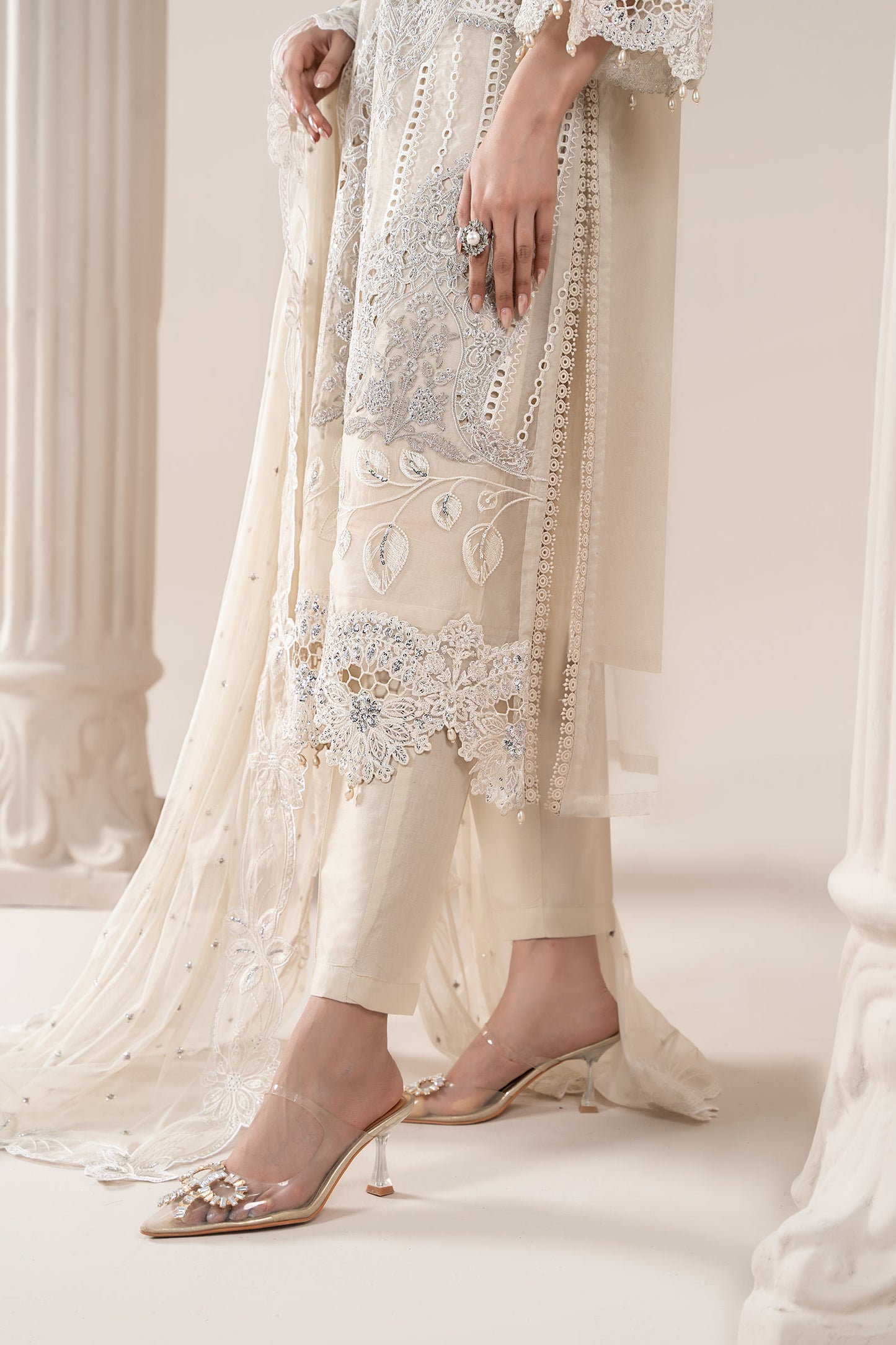 3 Piece Embroidered Organza Suit | ELS-25-09