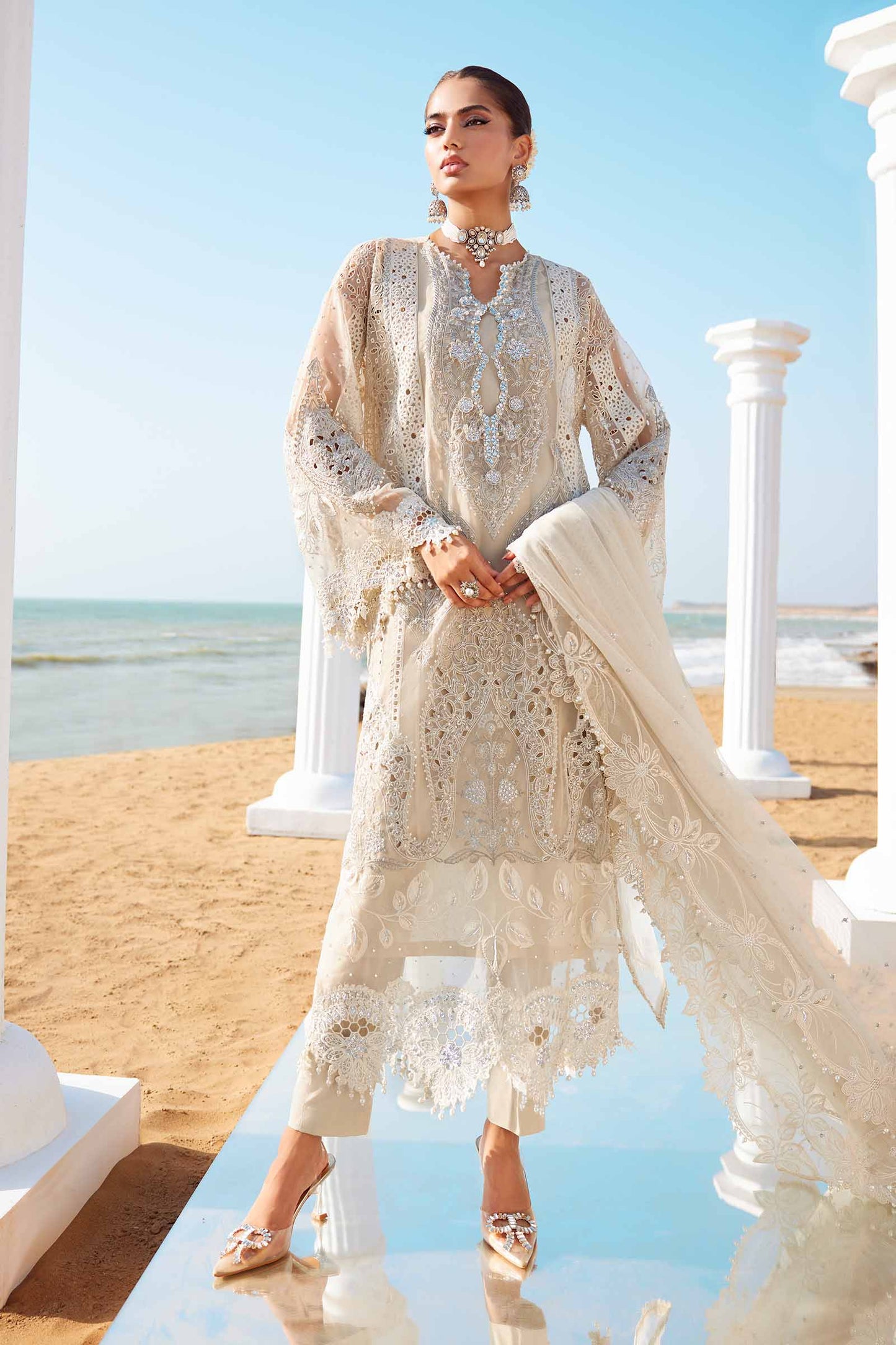 3 Piece Unstitched Embroidered Organza Suit | EID LAWN-25-09