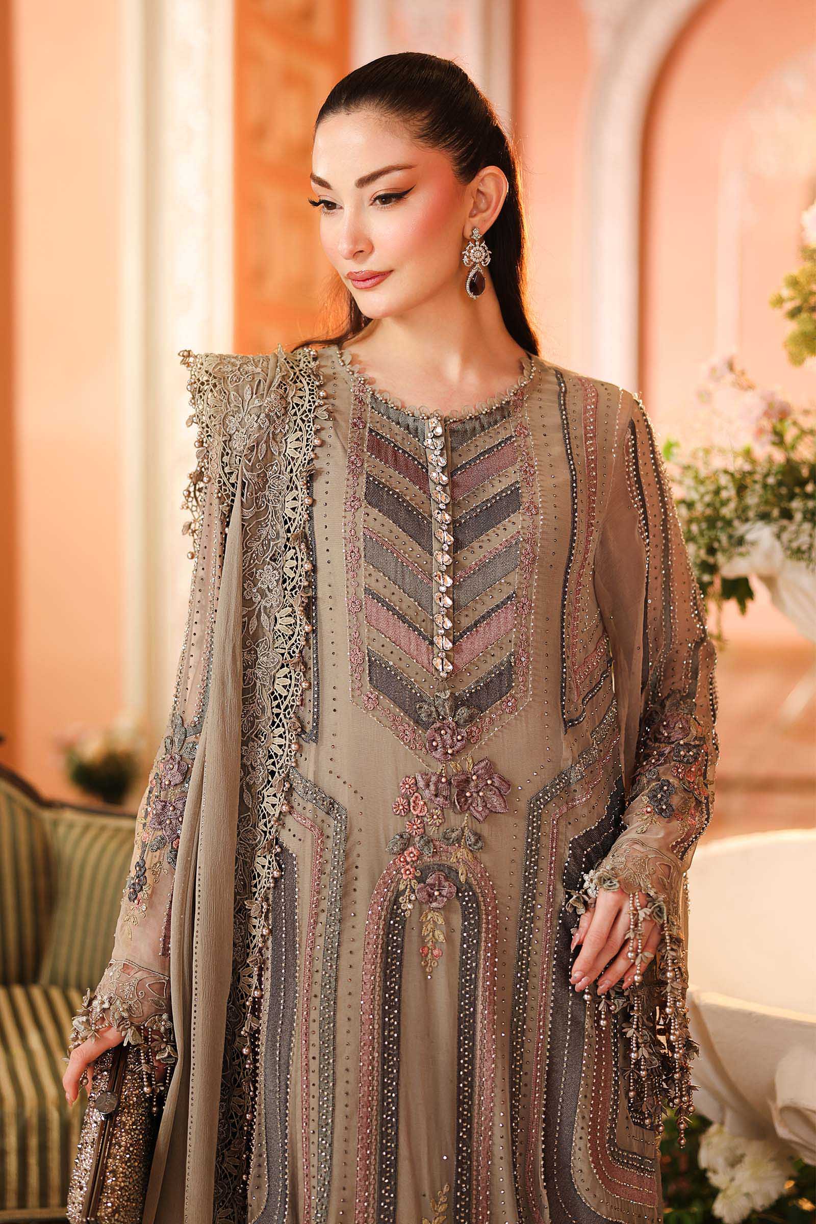 3 Piece Embroidered Chiffon Suit