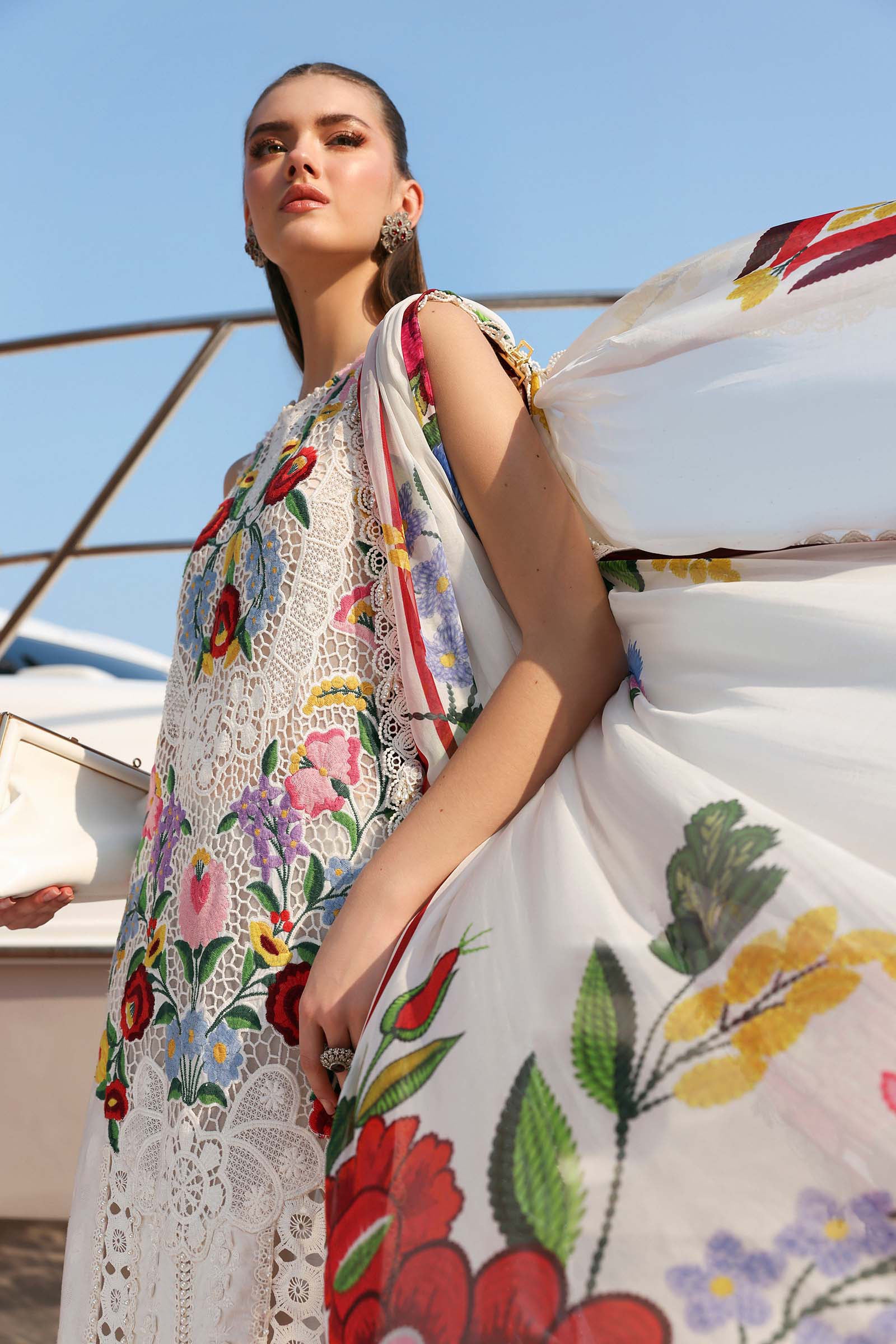 3 Piece Unstitched Embroidered Jacquard Lawn Suit