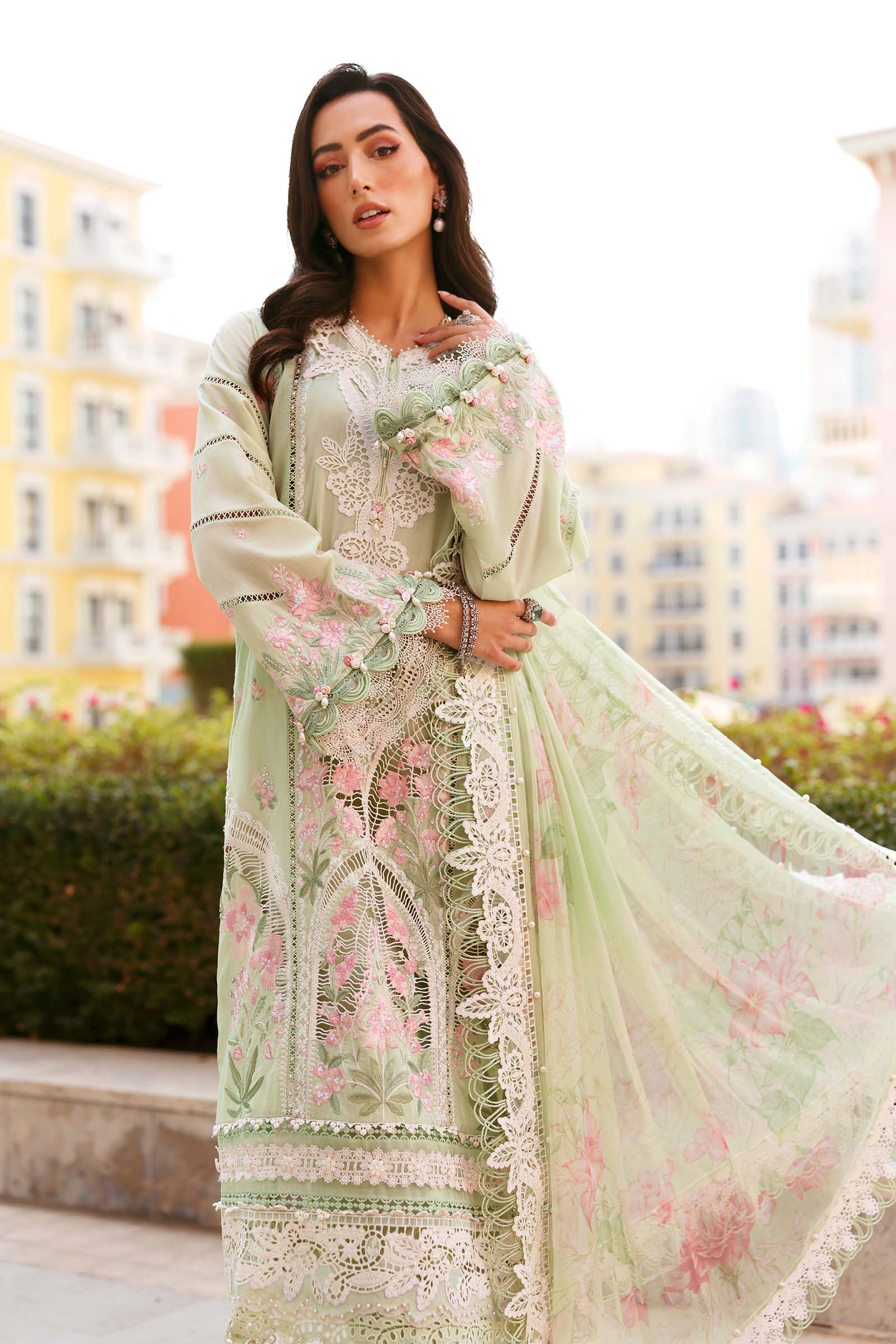 3 Piece Unstitched Embroidered Lawn Suit