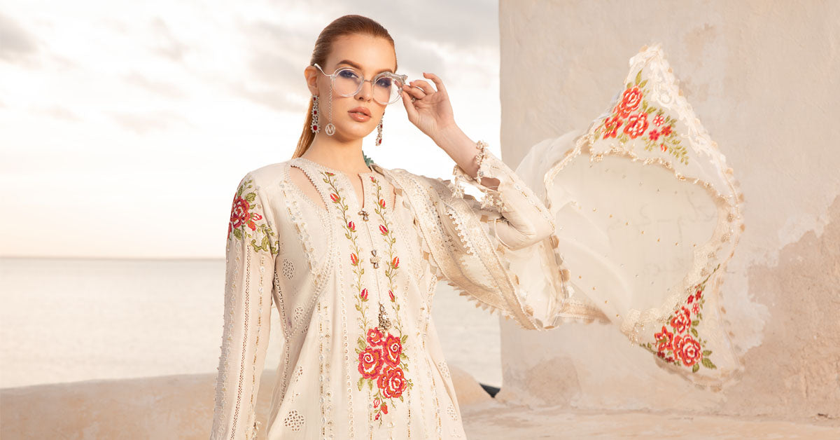 Unstitched Voyage a' Luxe Lawn '24 by Maria B | D-2411-B