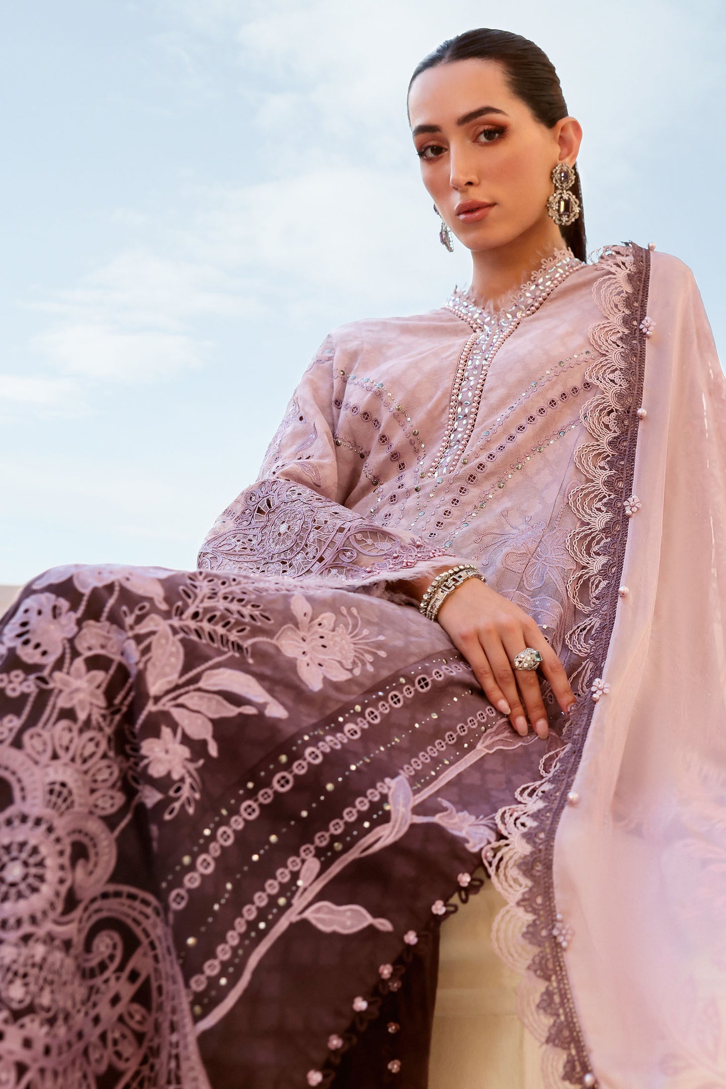 3 Piece Unstitched Embroidered Jacquard Lawn Suit