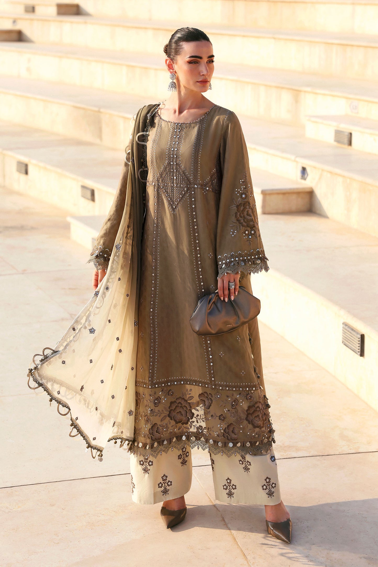 3 Piece Unstitched Embroidered Jacquard Lawn Suit