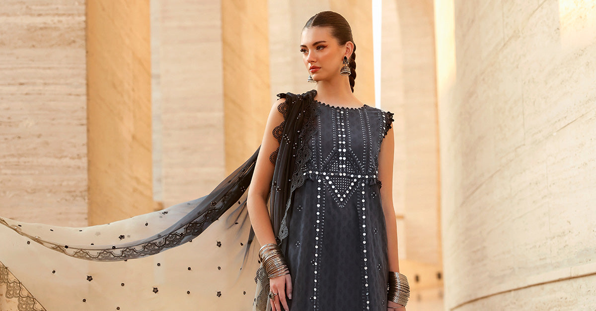 3 Piece Unstitched Embroidered Jacquard Lawn Suit