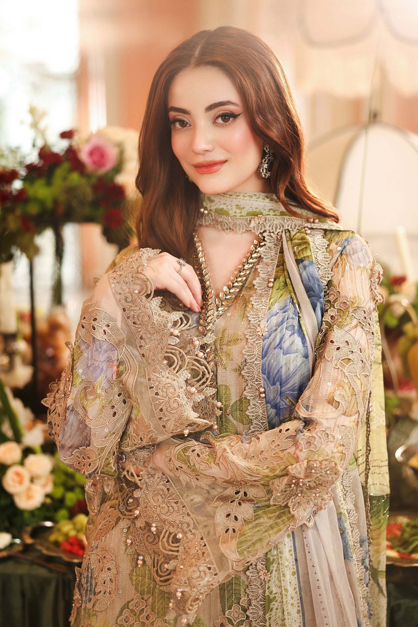 3 Piece Embroidered Chiffon Suit