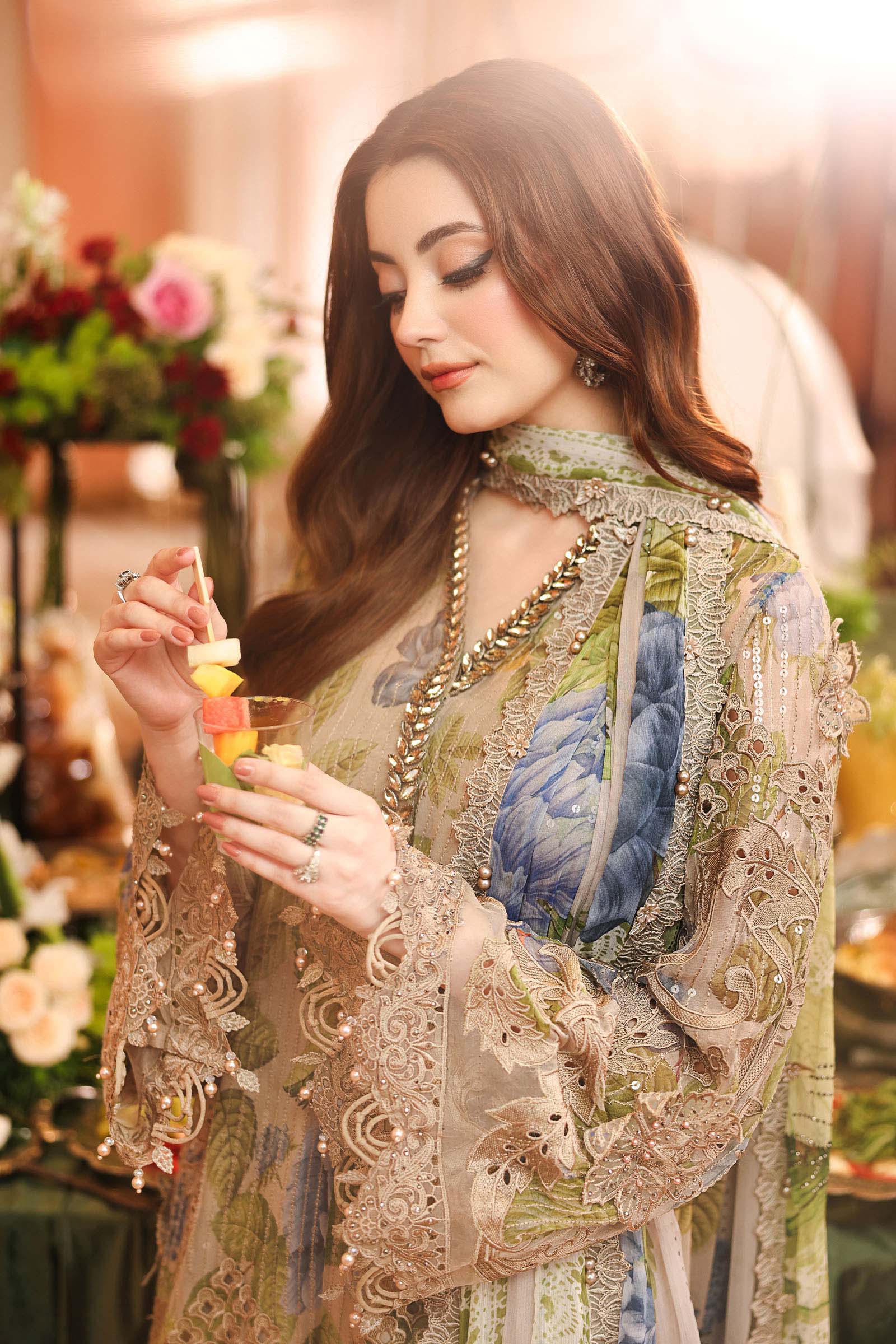 3 Piece Unstitched Embroidered Chiffon Suit