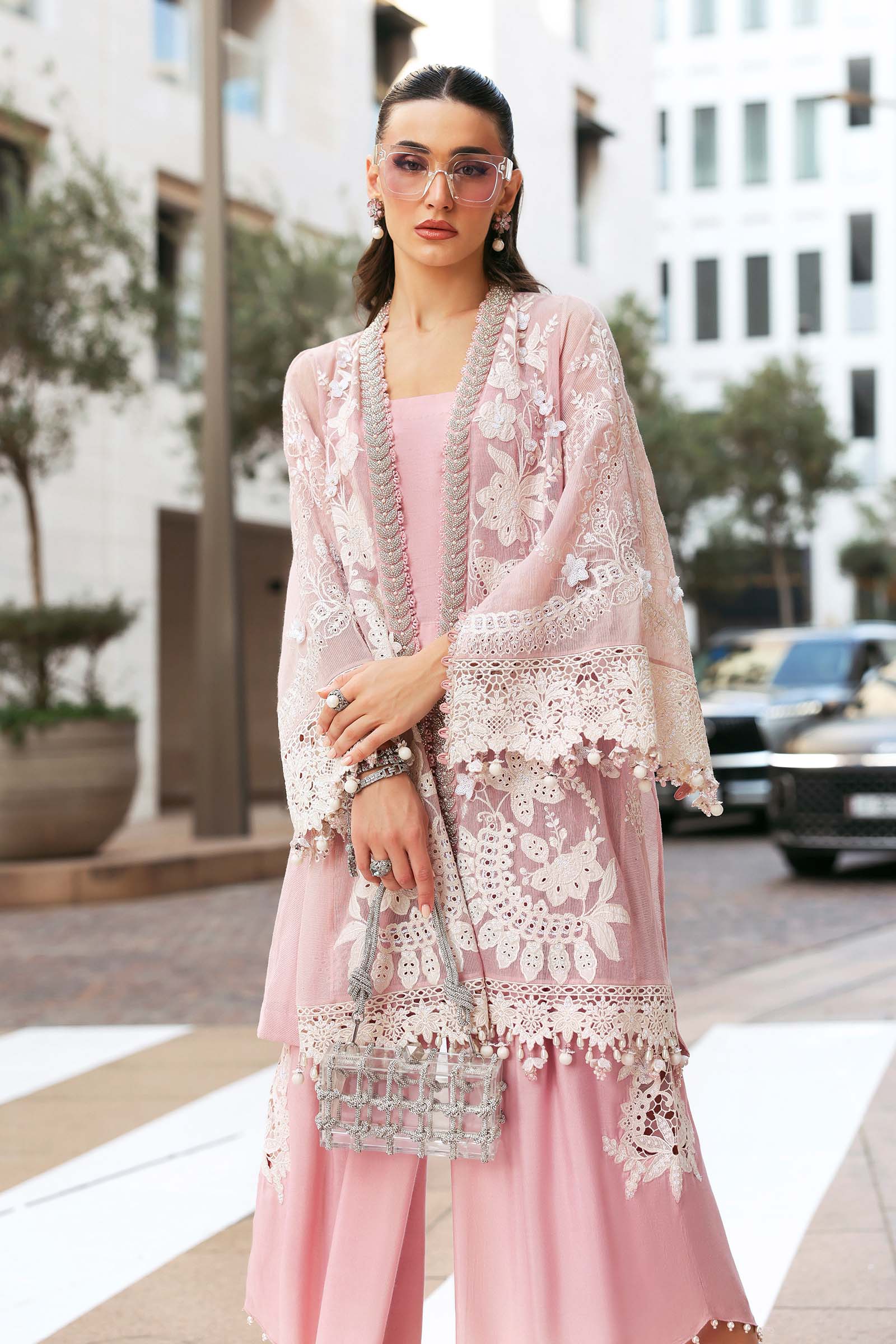 3 Piece Unstitched Embroidered Lawn Karandi Suit