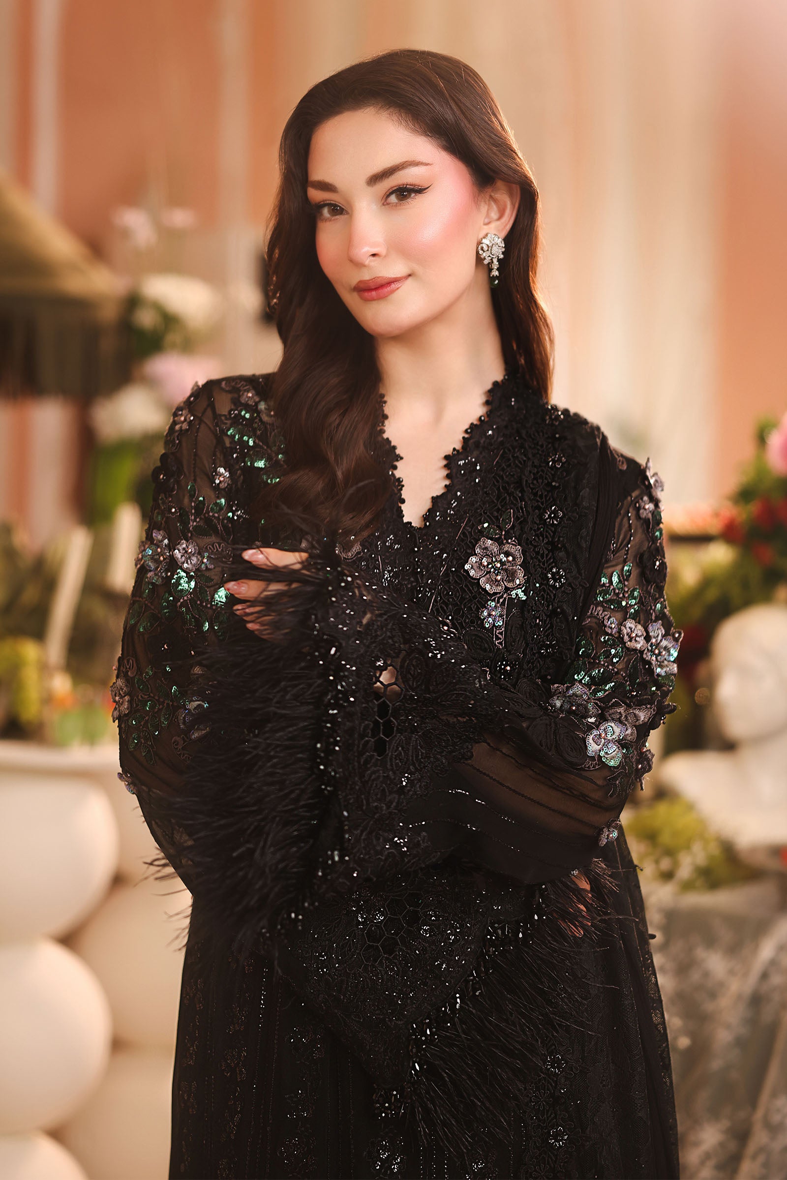 3 Piece Unstitched Embroidered Chiffon Suit