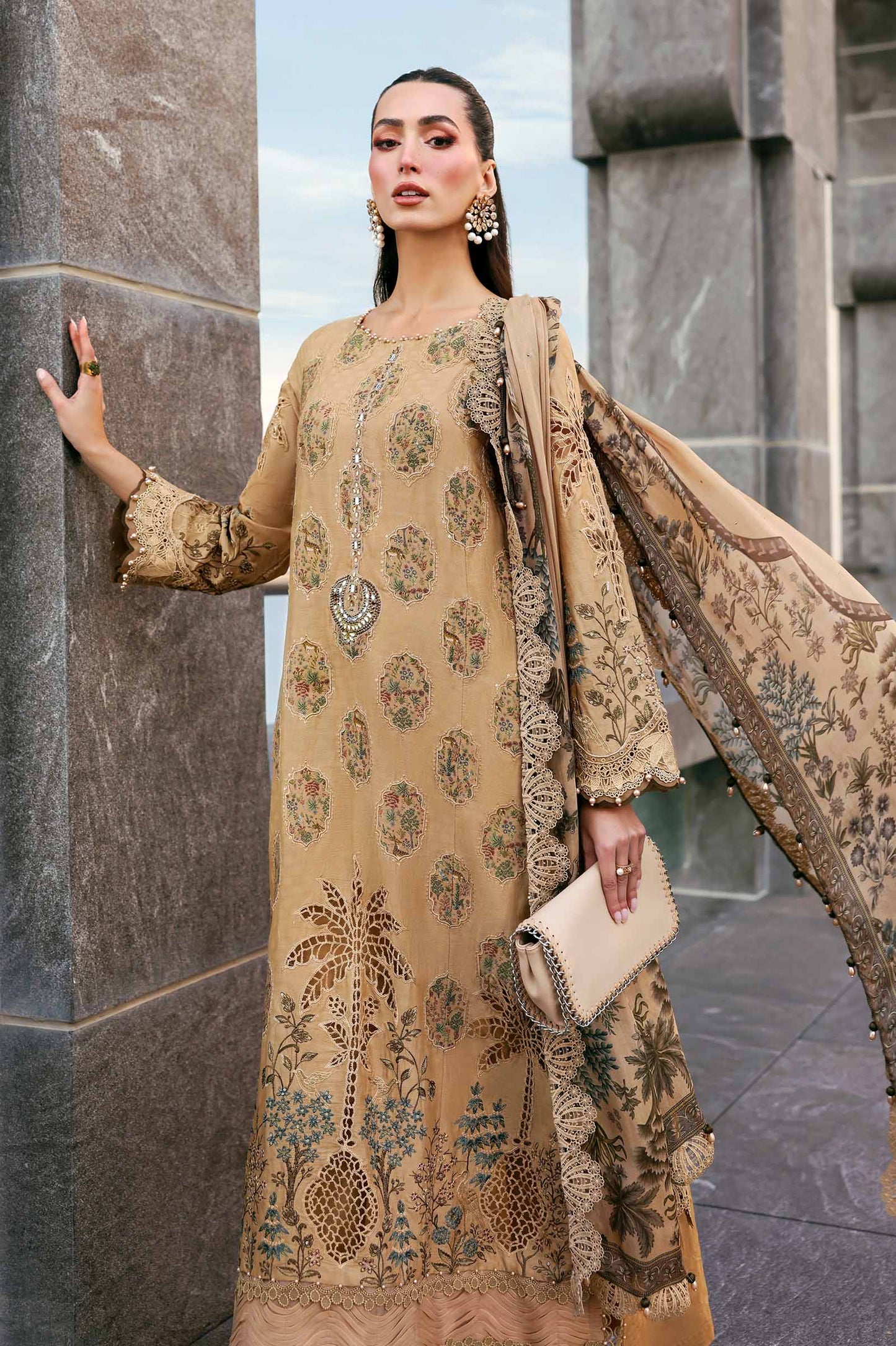 3 Piece Unstitched Embroidered Jacquard Lawn Suit