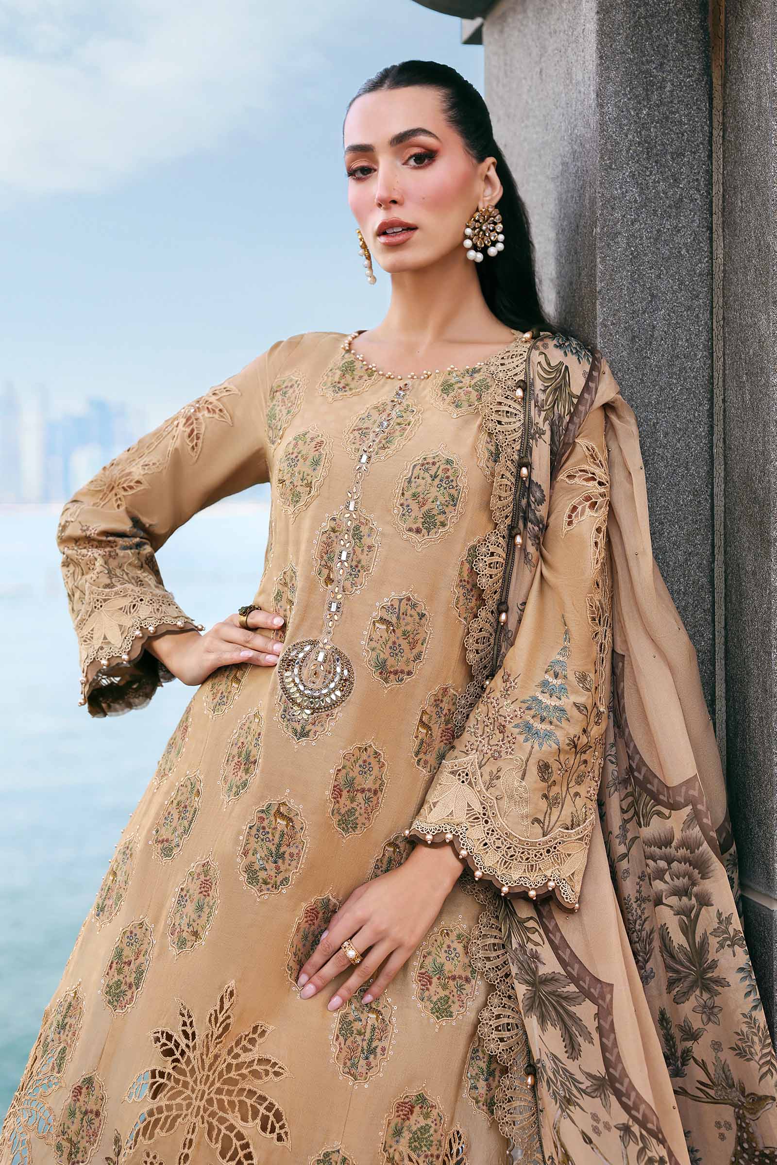 3 Piece Unstitched Embroidered Jacquard Lawn Suit
