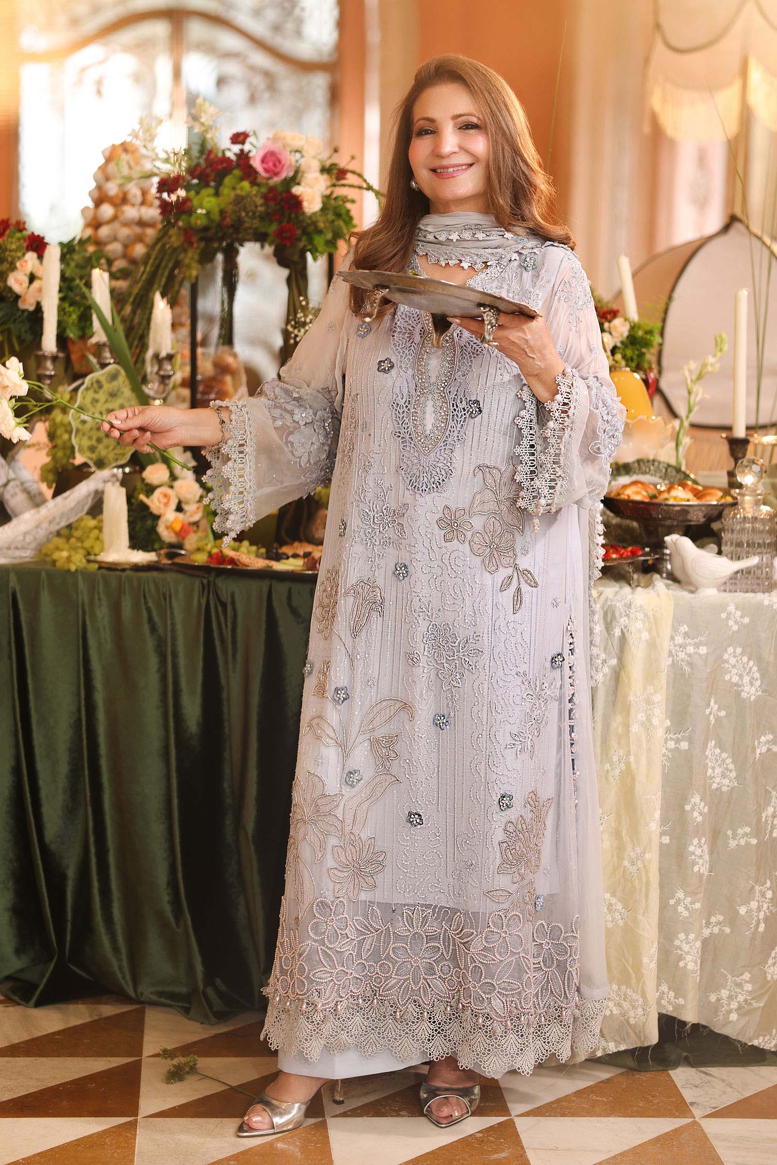 3 Piece Unstitched Embroidered Chiffon Suit