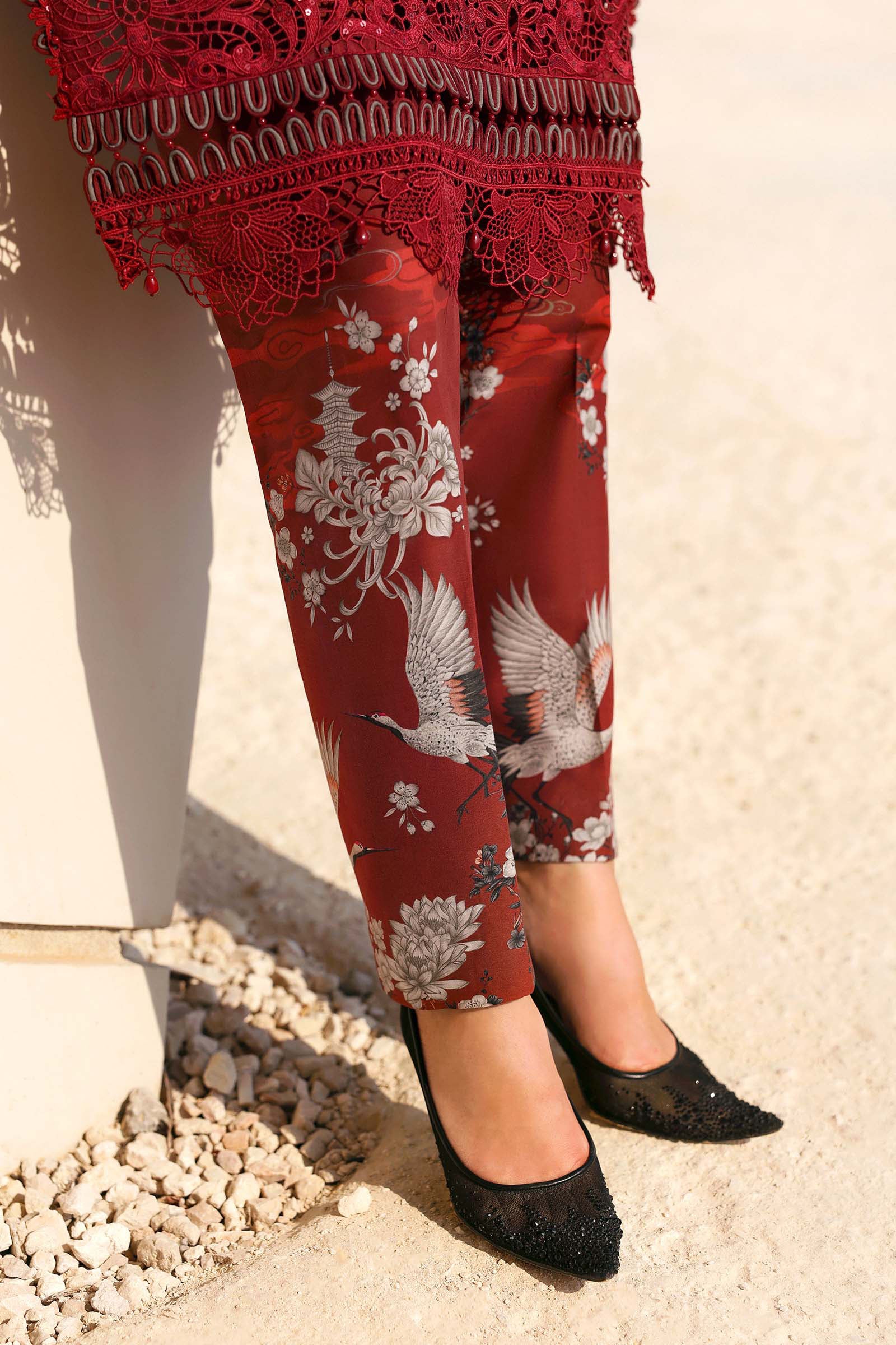 3 Piece Unstitched Embroidered Net Suit