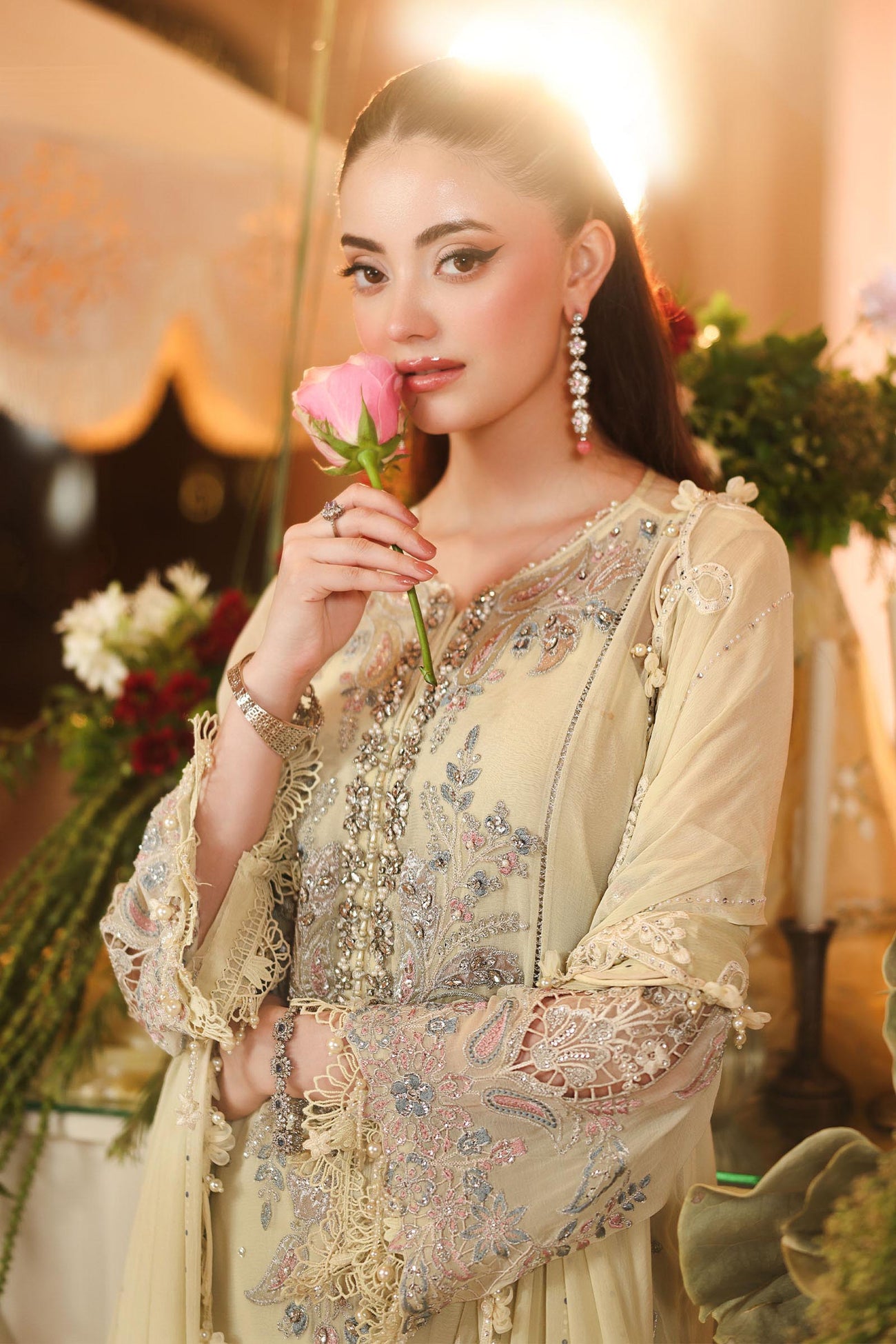 3 Piece Unstitched Embroidered Chiffon Suit