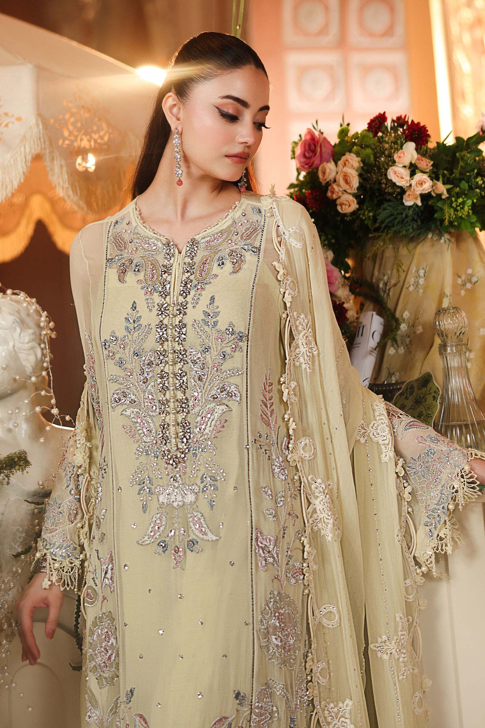 3 Piece Embroidered Chiffon Suit