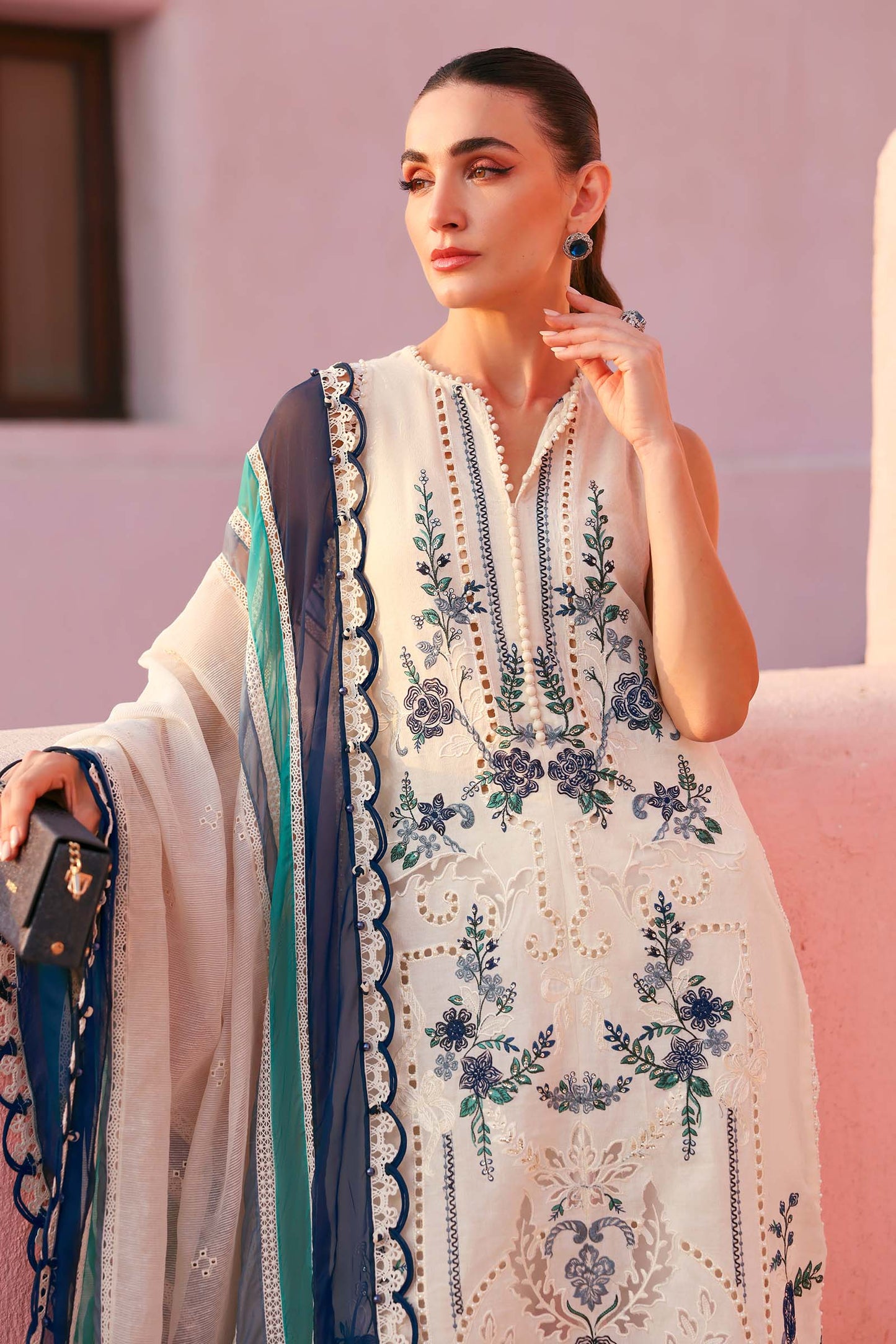3 Piece Unstitched Embroidered Jacquard Lawn Suit