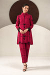 2 Piece Embroidered Dobby Linen Suit