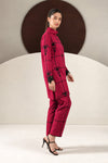 2 Piece Embroidered Dobby Linen Suit