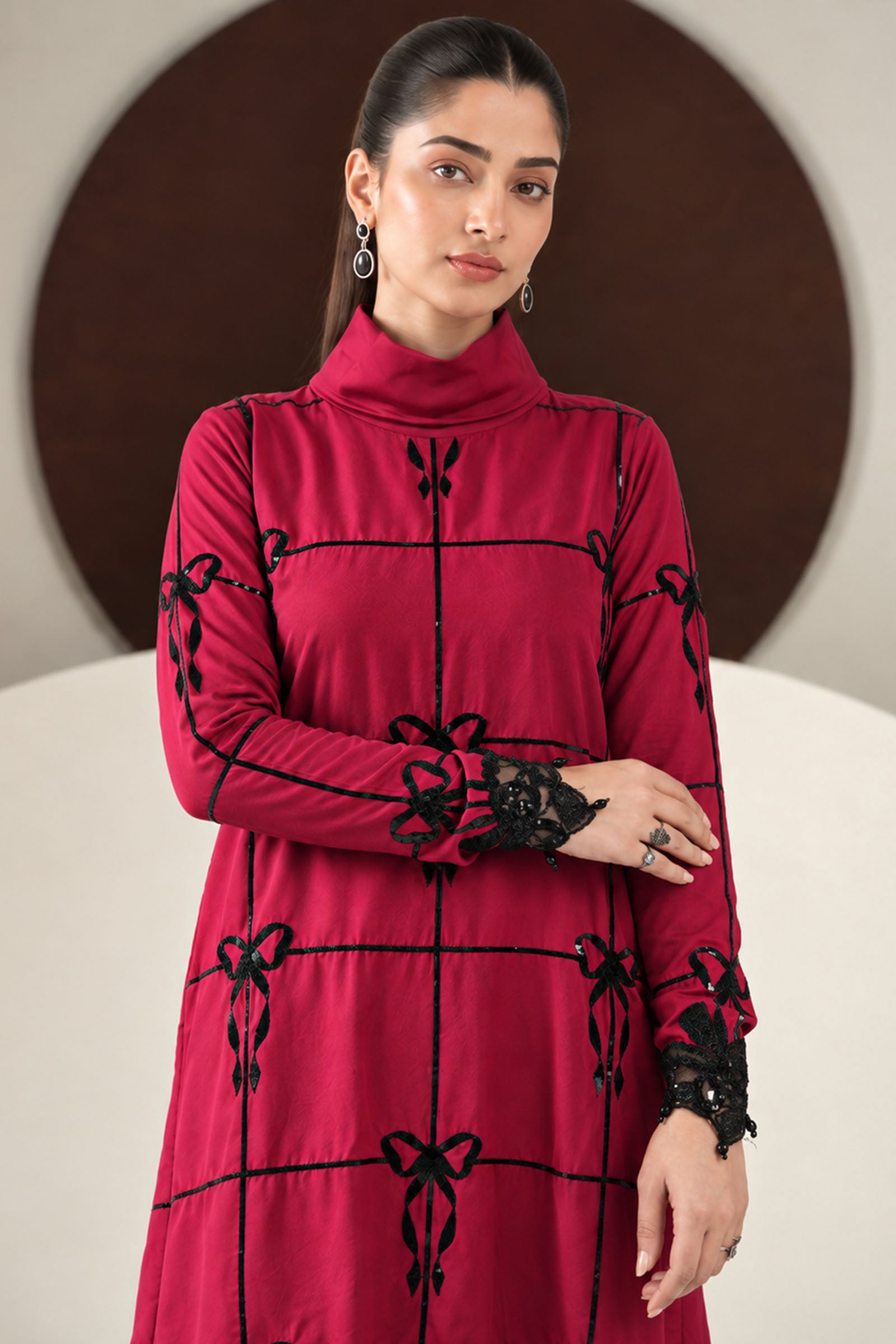 2 Piece Embroidered Dobby Linen Suit