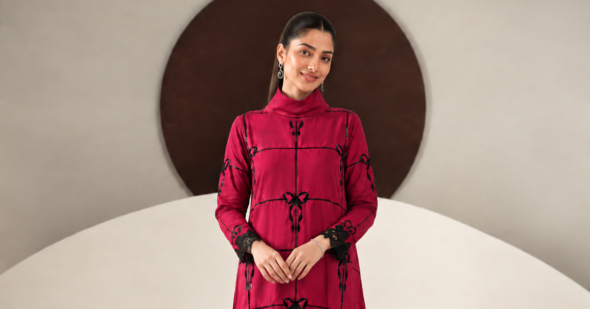 2 Piece Embroidered Dobby Linen Suit