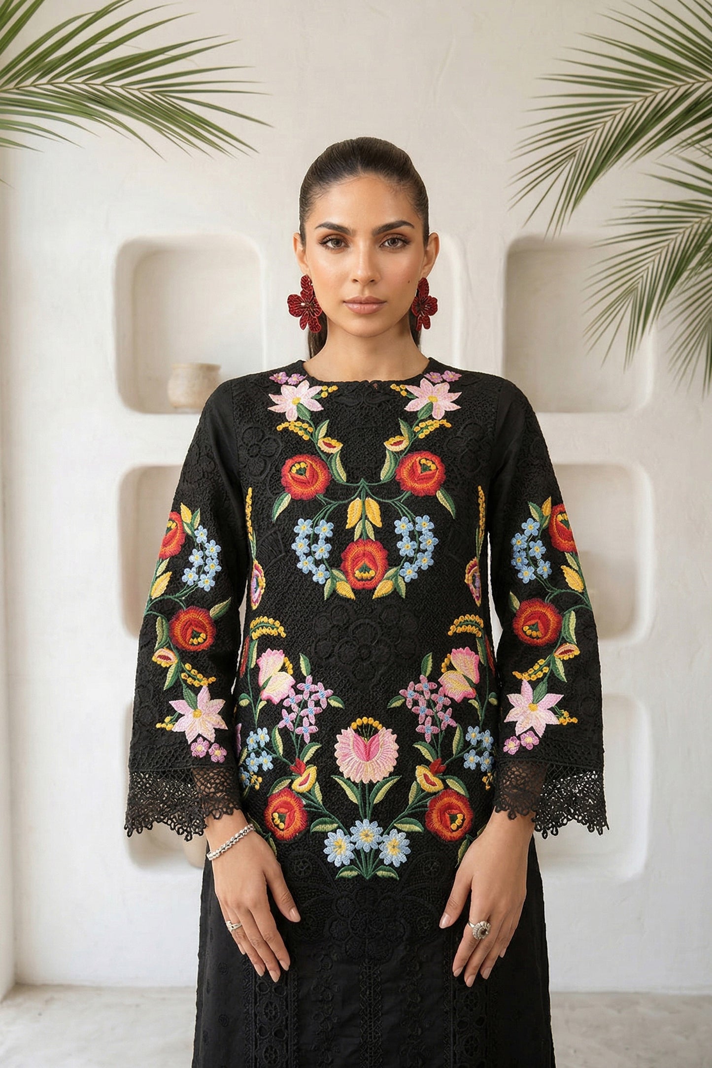 3 Piece Embroidered Jacquard Lawn Suit