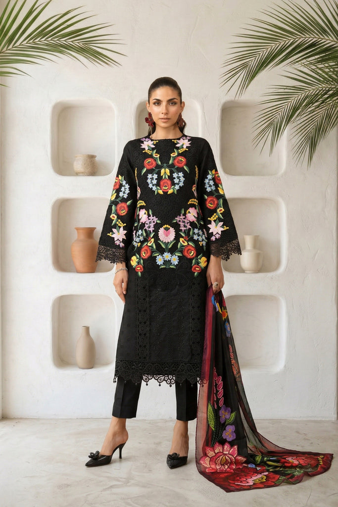 Maria B 3 Piece Embroidered Jacquard Lawn Suit, view 1