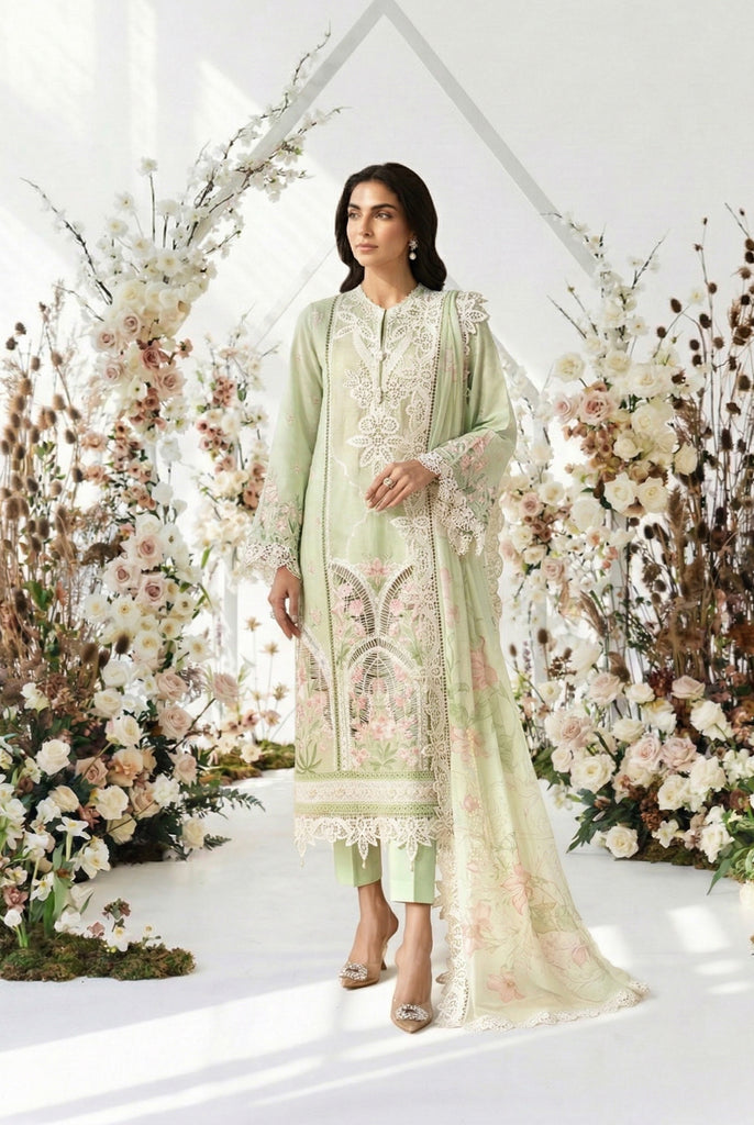 Maria B 3 Piece Embroidered Lawn Suit, view 1