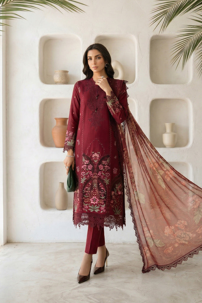 Maria B 3 Piece Embroidered Lawn Suit, view 1