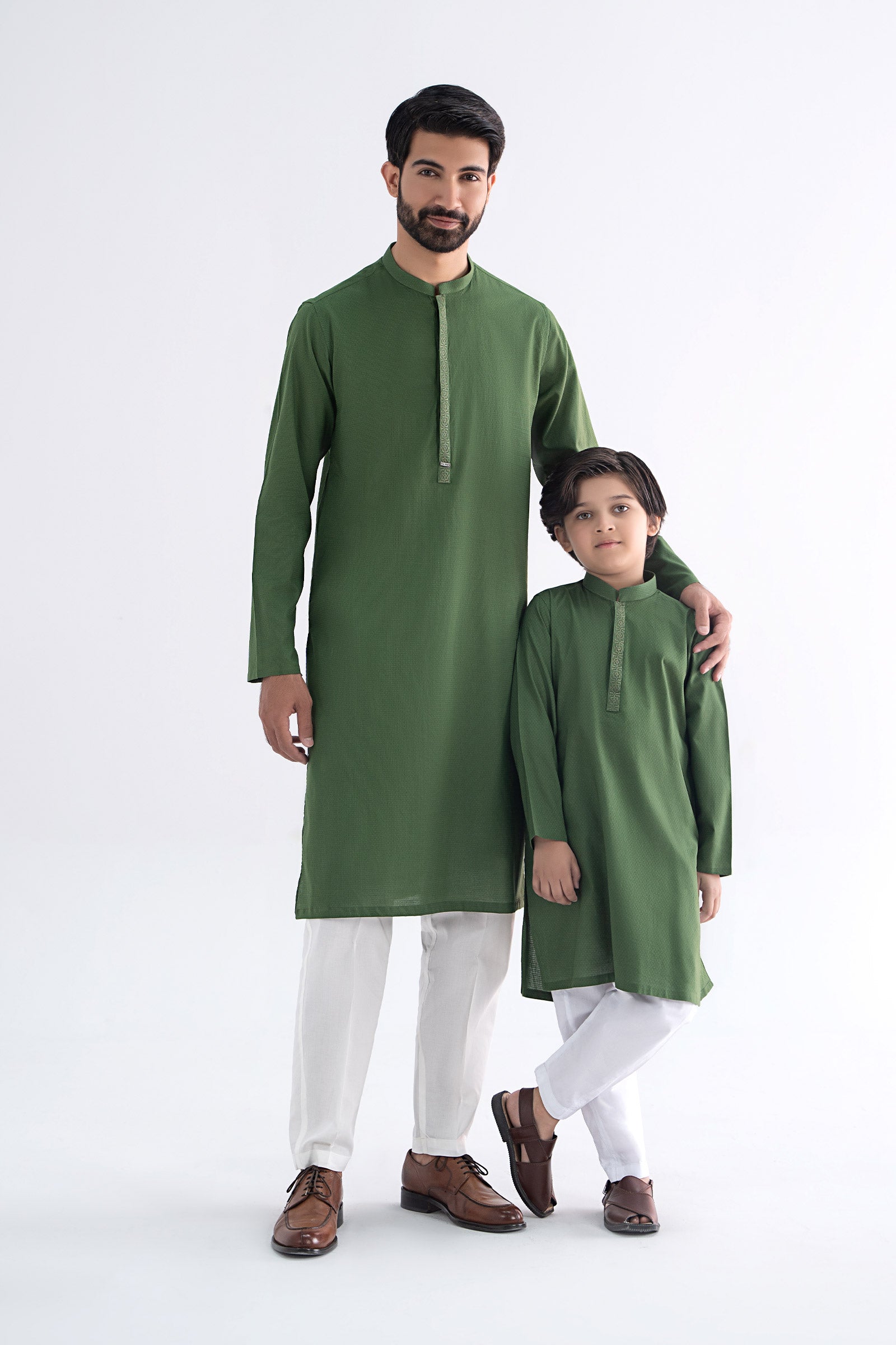 Embroidered Jacquard Kurta