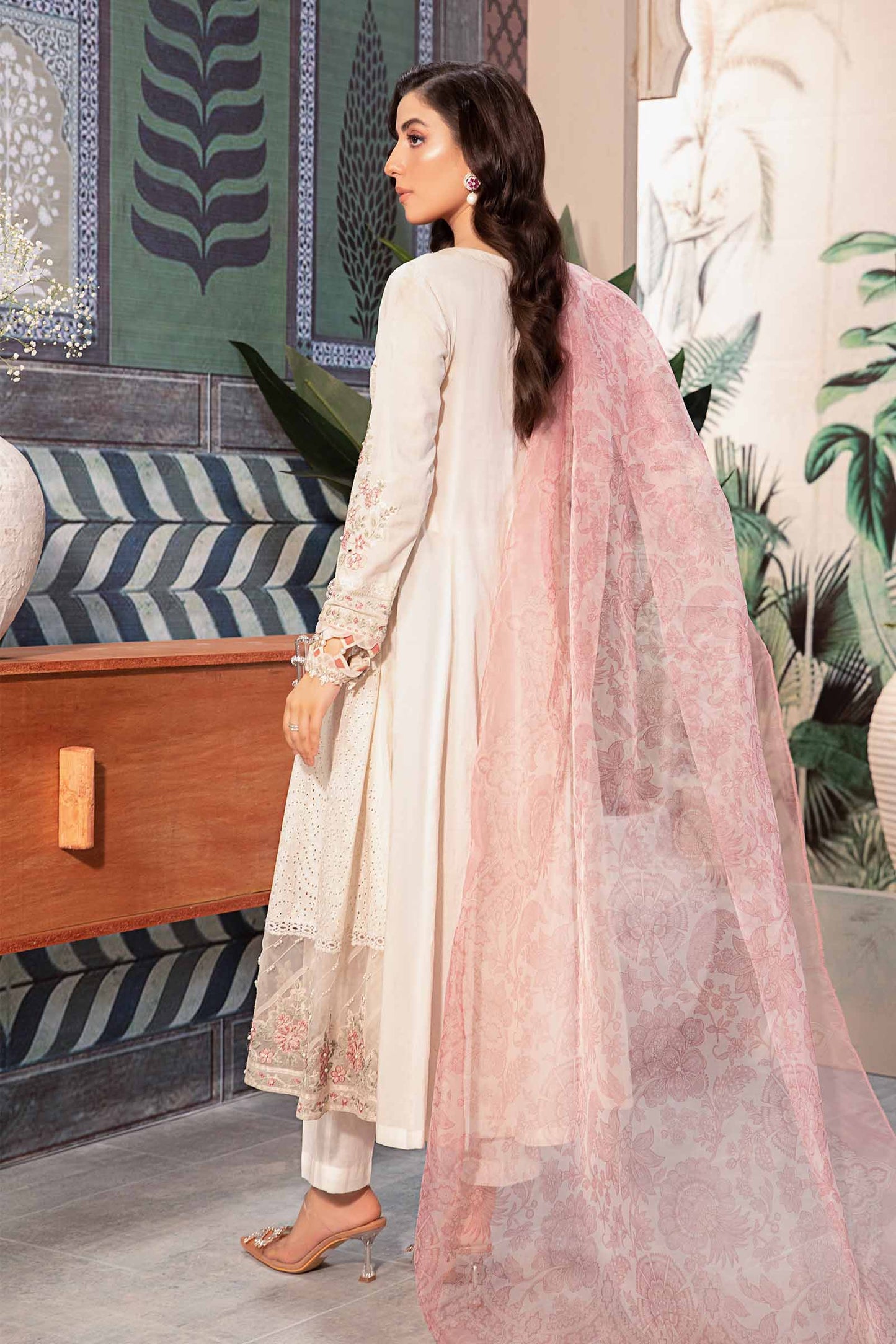 3 Piece Embroidered Net Suit