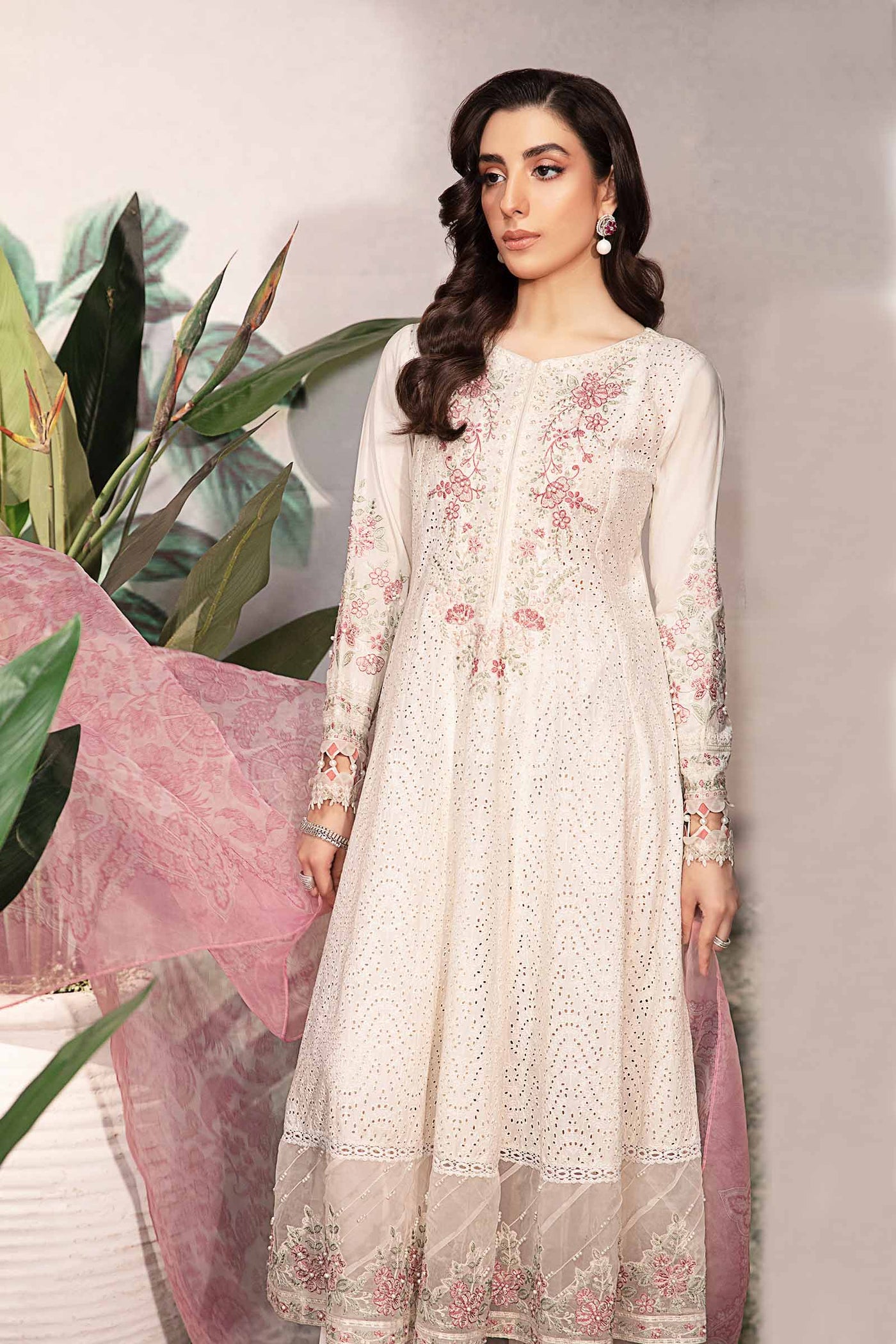 3 Piece Embroidered Net Suit