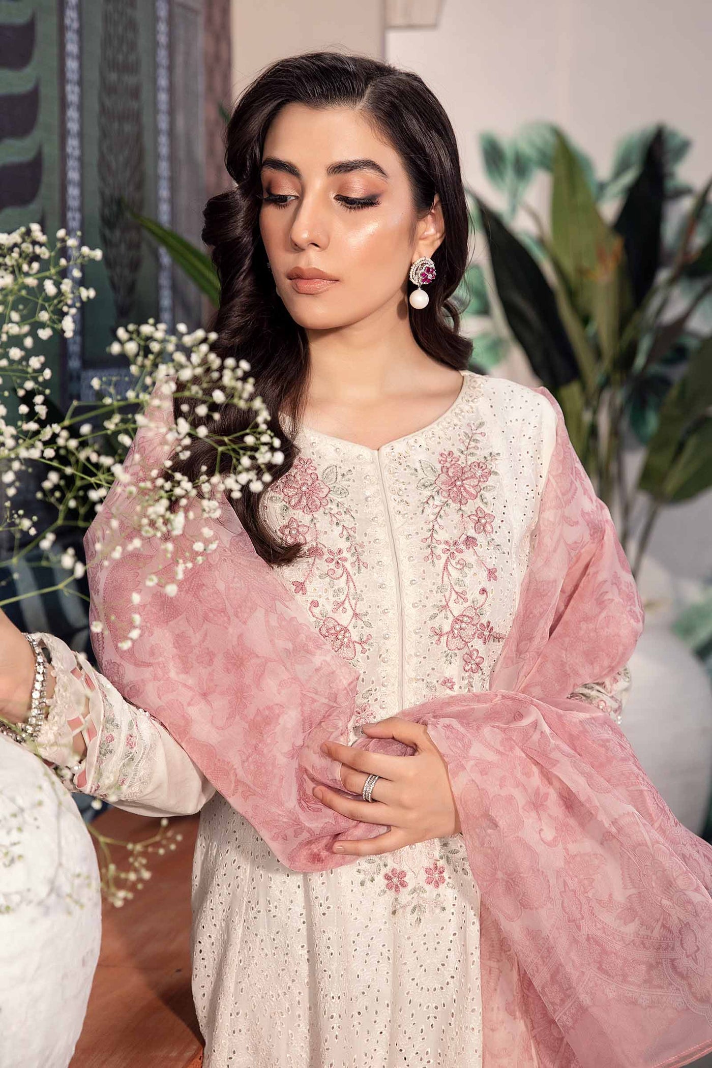 3 Piece Embroidered Net Suit