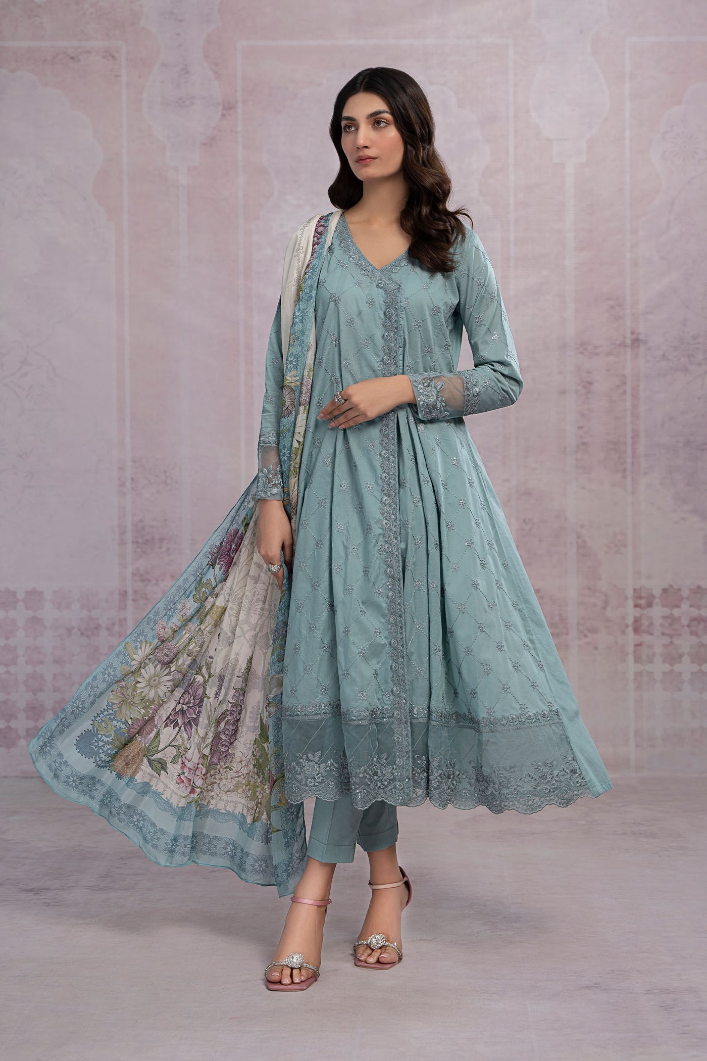 3 Piece Embroidered Suit