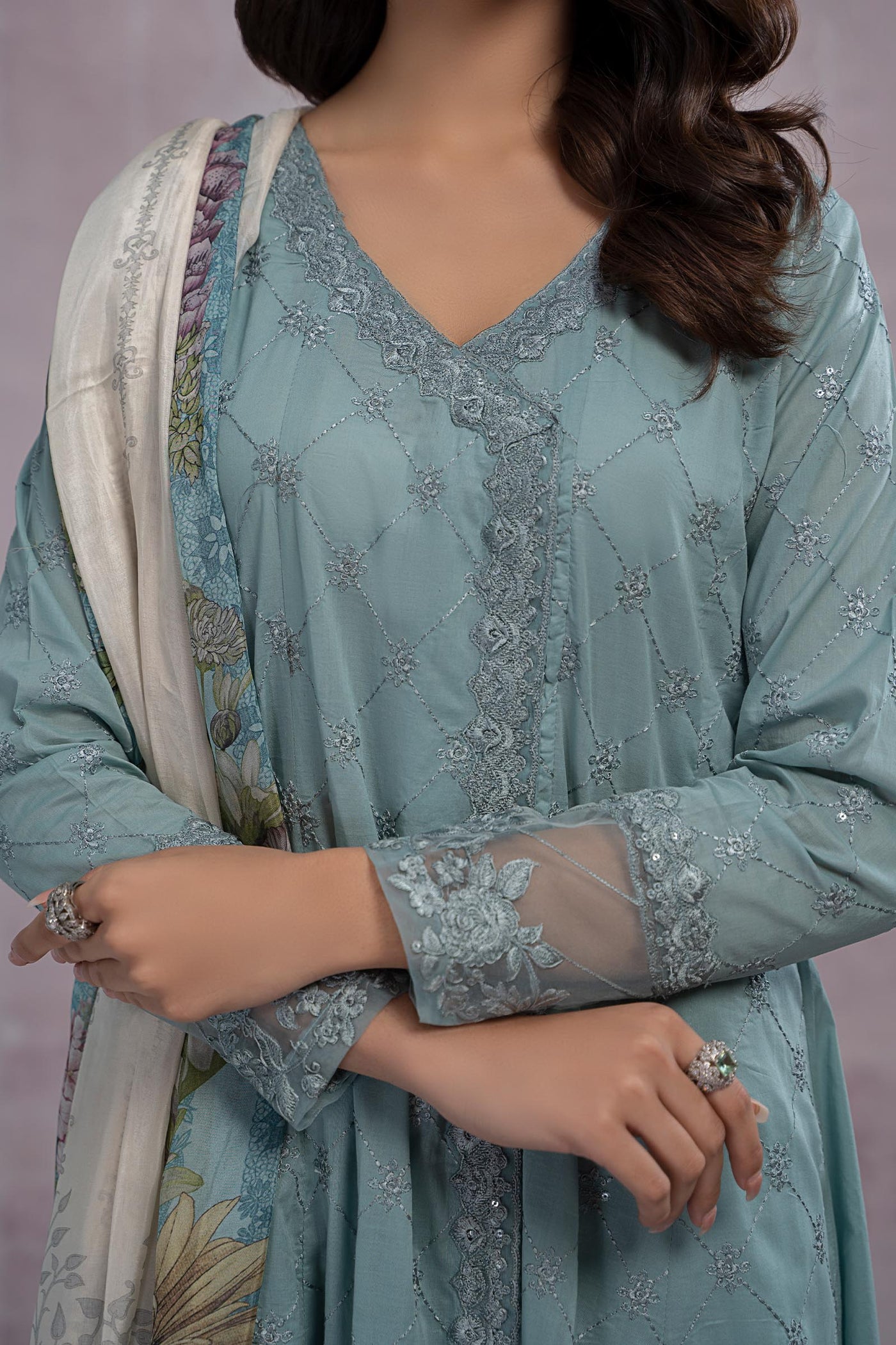 3 Piece Embroidered Suit