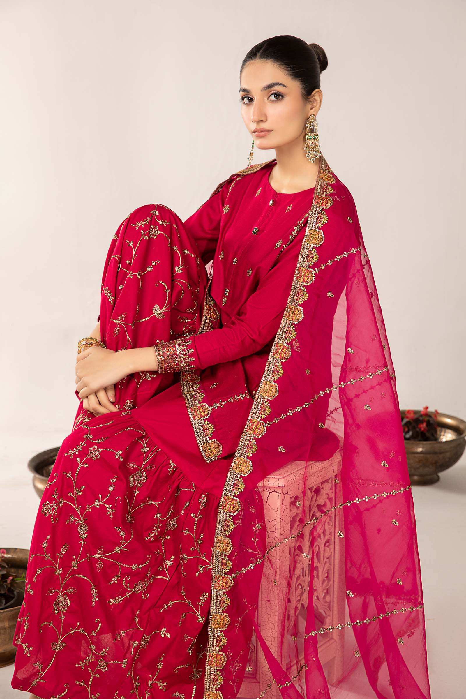 3 Piece Embroidered Dobby Lawn Suit