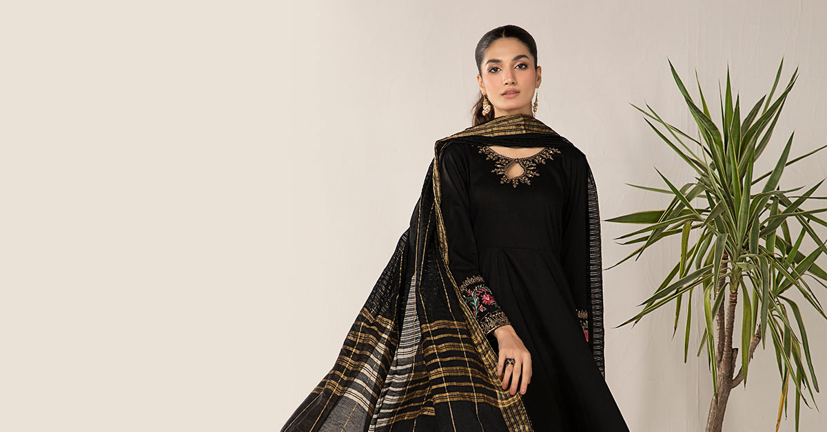 3 Piece Dyed Lawn Suit