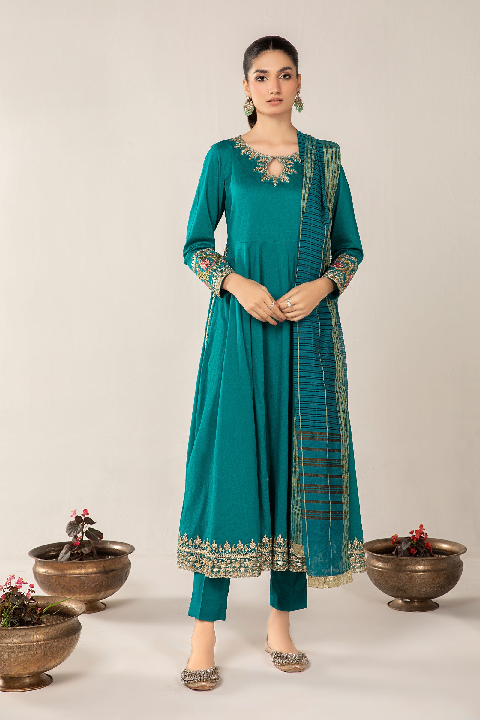 3 Piece Dyed Lawn Suit