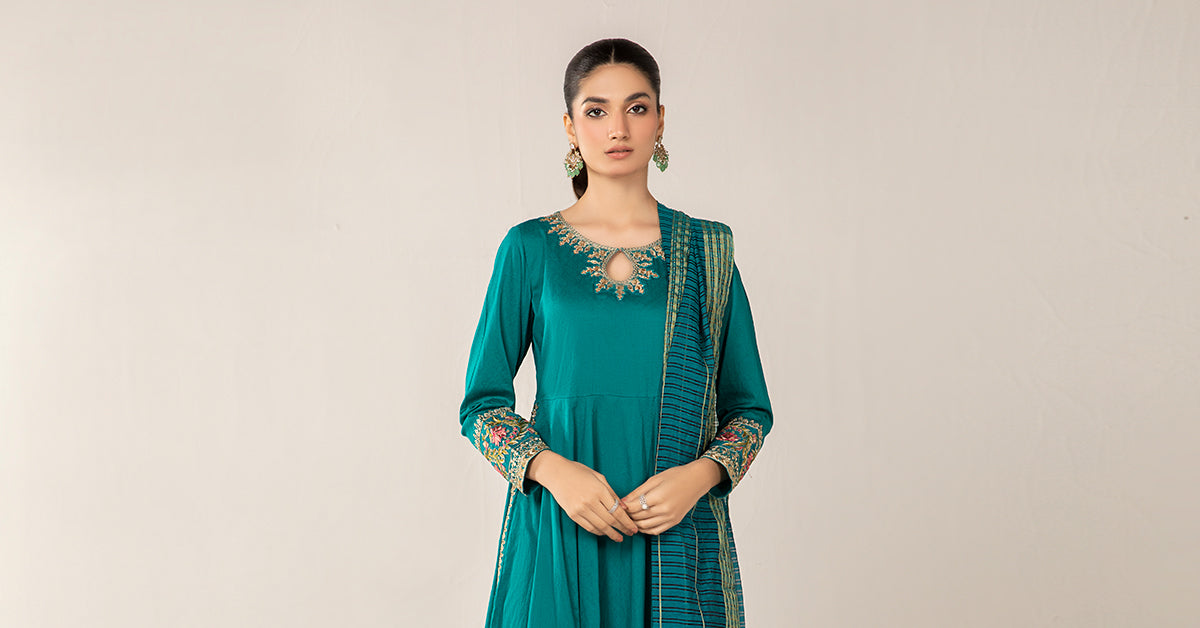 3 Piece Dyed Lawn Suit