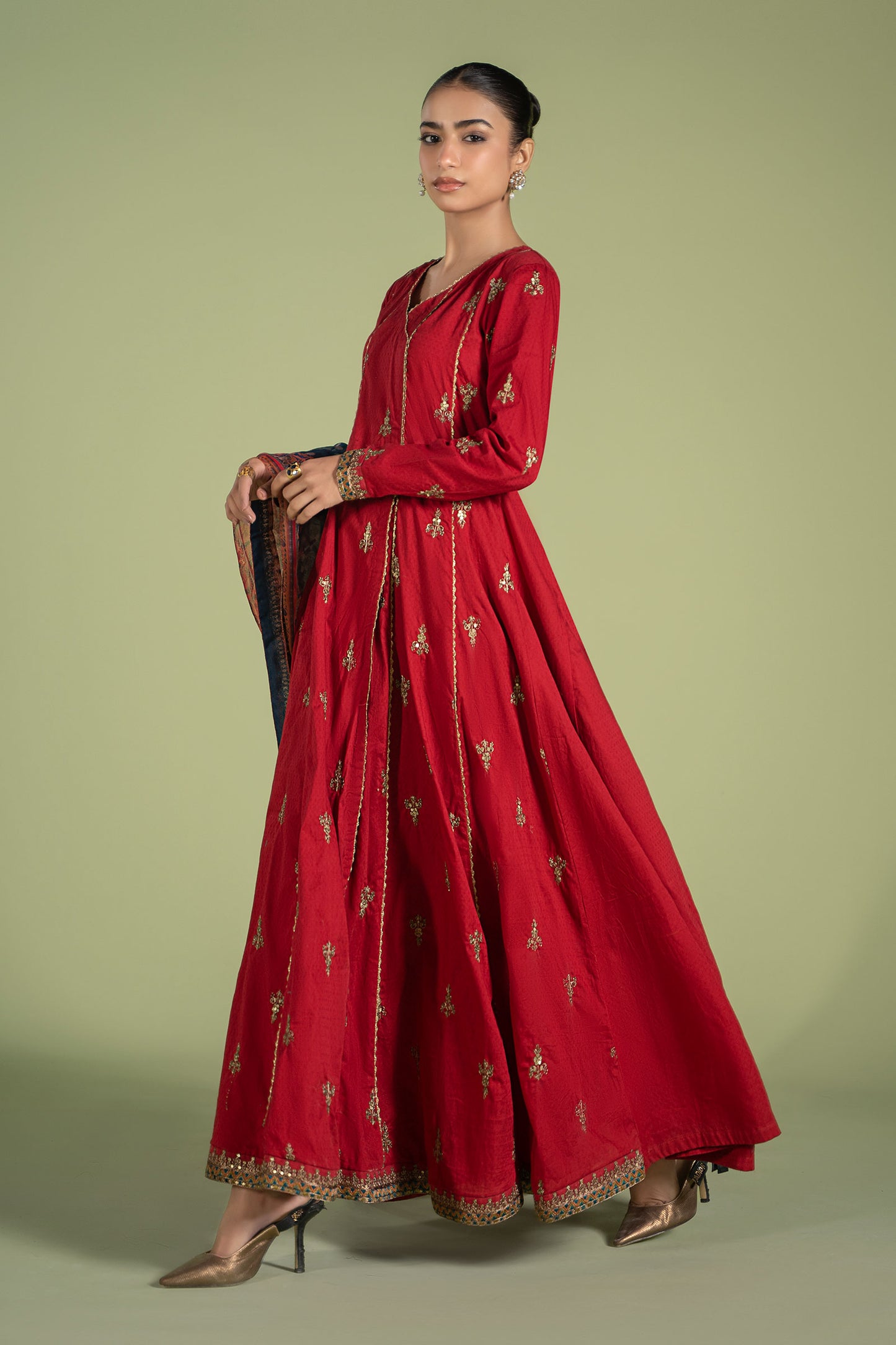 3 Piece Embroidered Dobby Suit